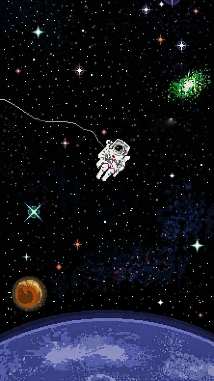 720x1280 Astronaut 8bits. Cool pixel art, Pixel art background, Pop art wallpaper