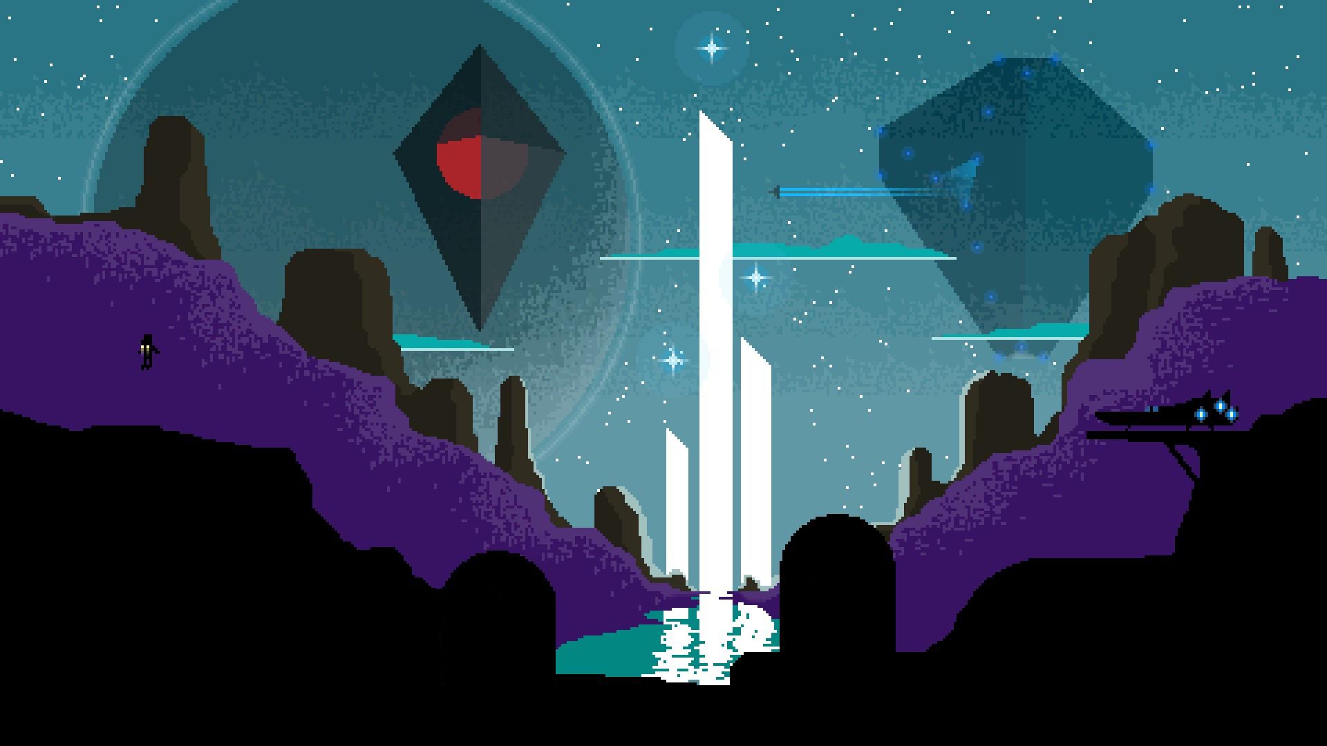 1920x1080 1920x1080 astronaut digital art pixel art pixelated pixels water space universe futuristic spaceship no mans sky video games fan art planet stars hill 3D object wallpaper JPG 223 kB