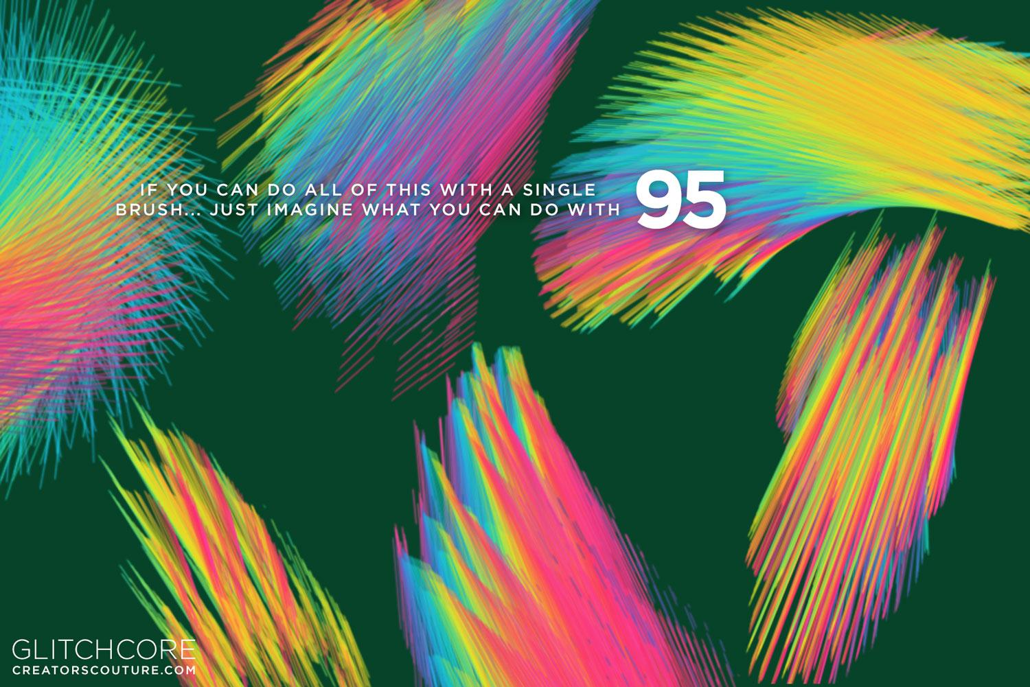 1500x1001 GLITCHCORE Photohop Brushes: Multicolored & Multi Dimensional