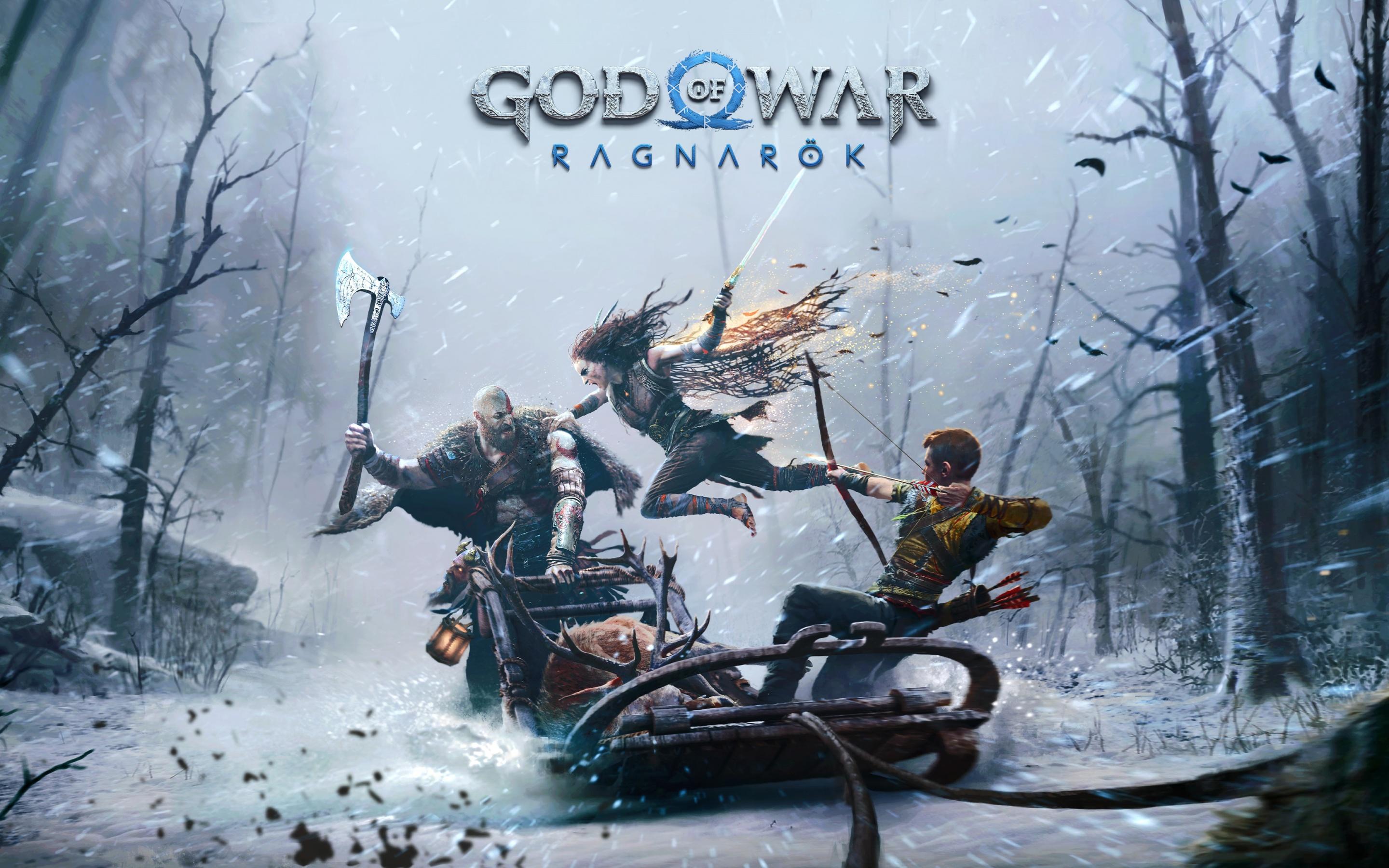 2880x1800 God of War Ragnarök Wallpaper 4K, Kratos, Freya, Atreus, Games