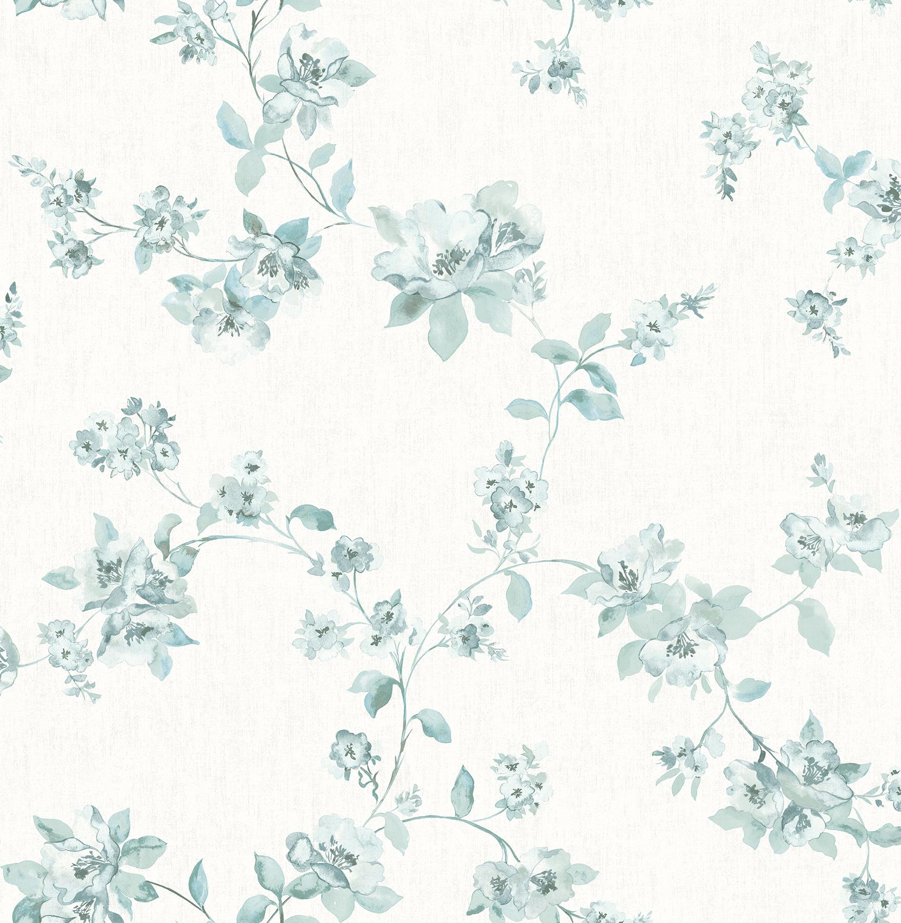 1757x1800 Chesapeake Cyrus Teal Festive Floral Wallpaper