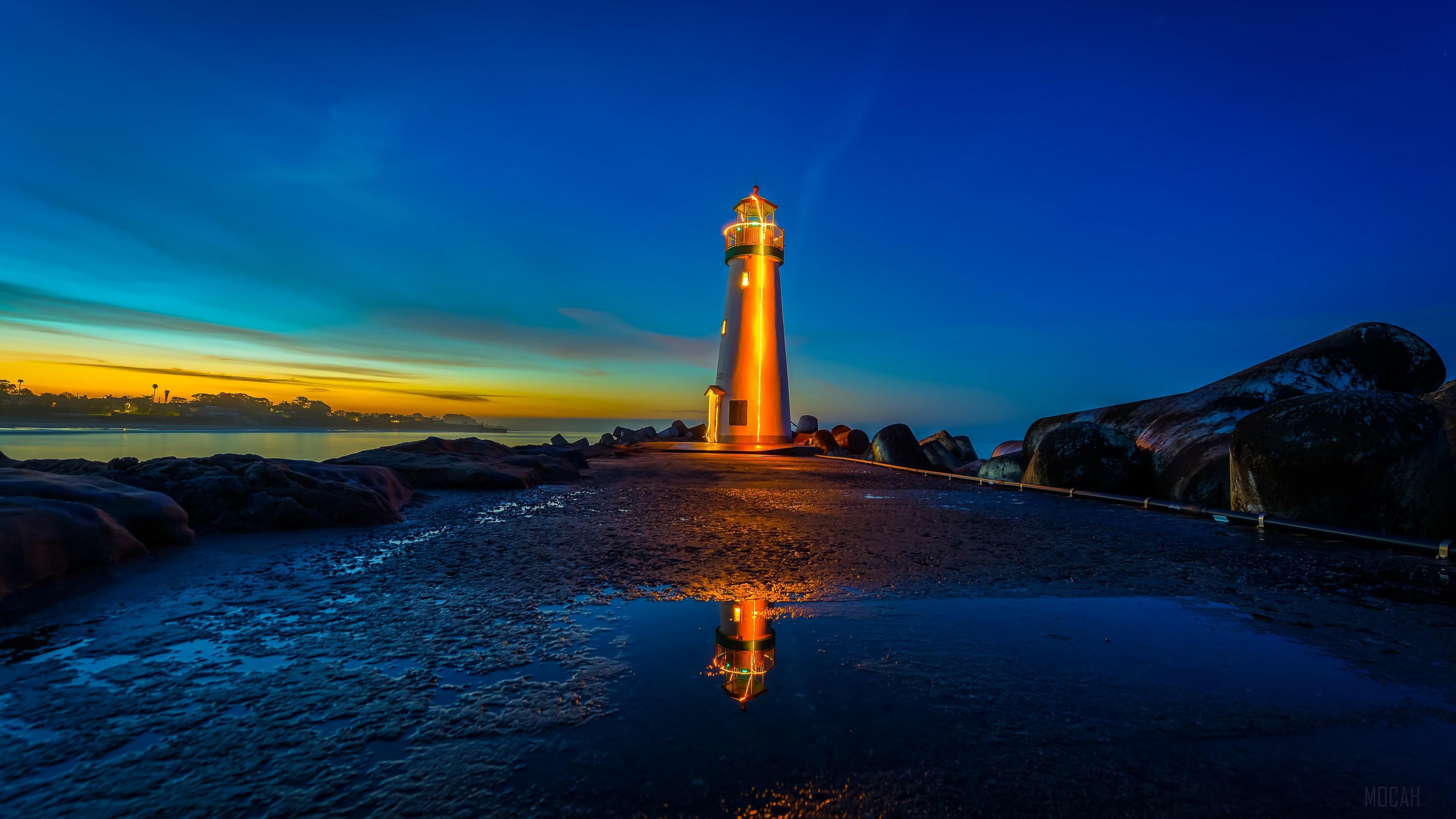 3840x2160 Lighthouse, Night 4k Gallery HD Wallpaper