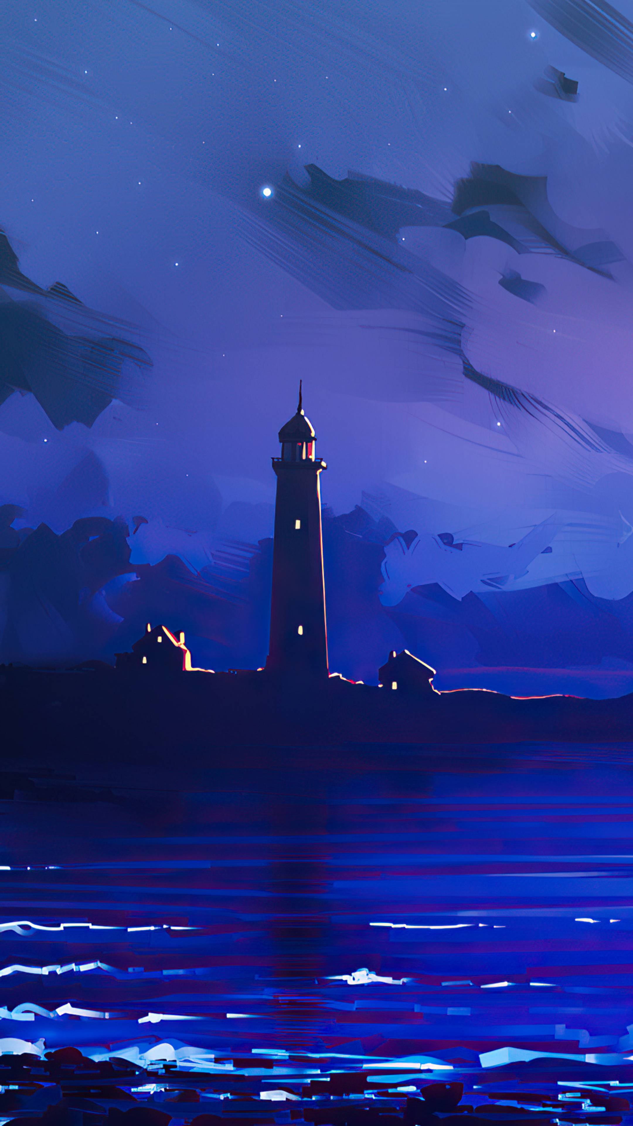 2160x3840 Lighthouse Minimal Paint Art 4k Sony Xperia X, XZ, Z5 Premium HD 4k Wallpaper, Image, Background, Photo and Picture
