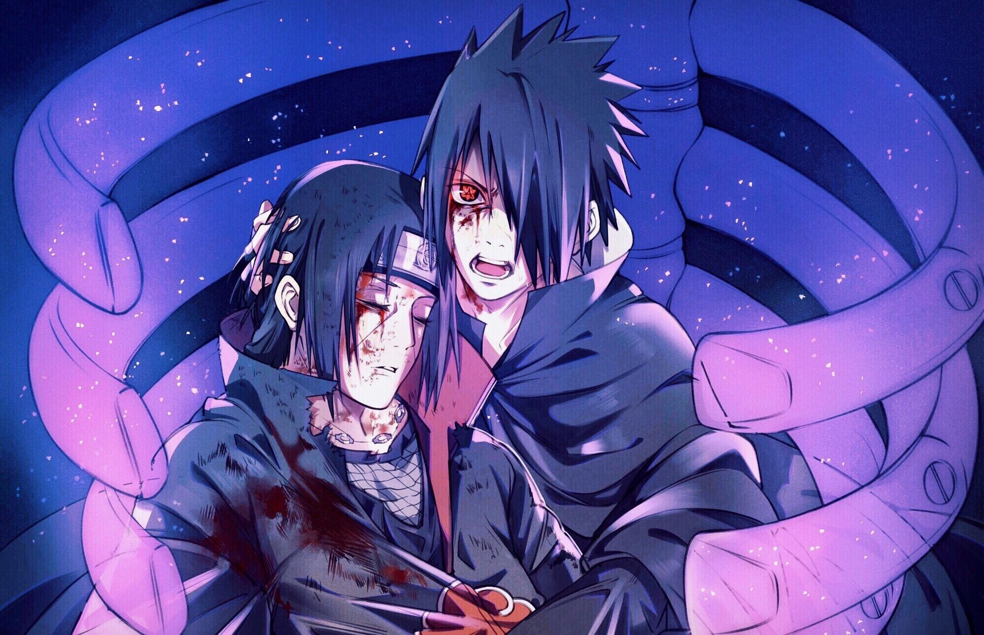 2000x1290 HD desktop wallpaper: Anime, Naruto, Sasuke Uchiha, Itachi Uchiha download free picture