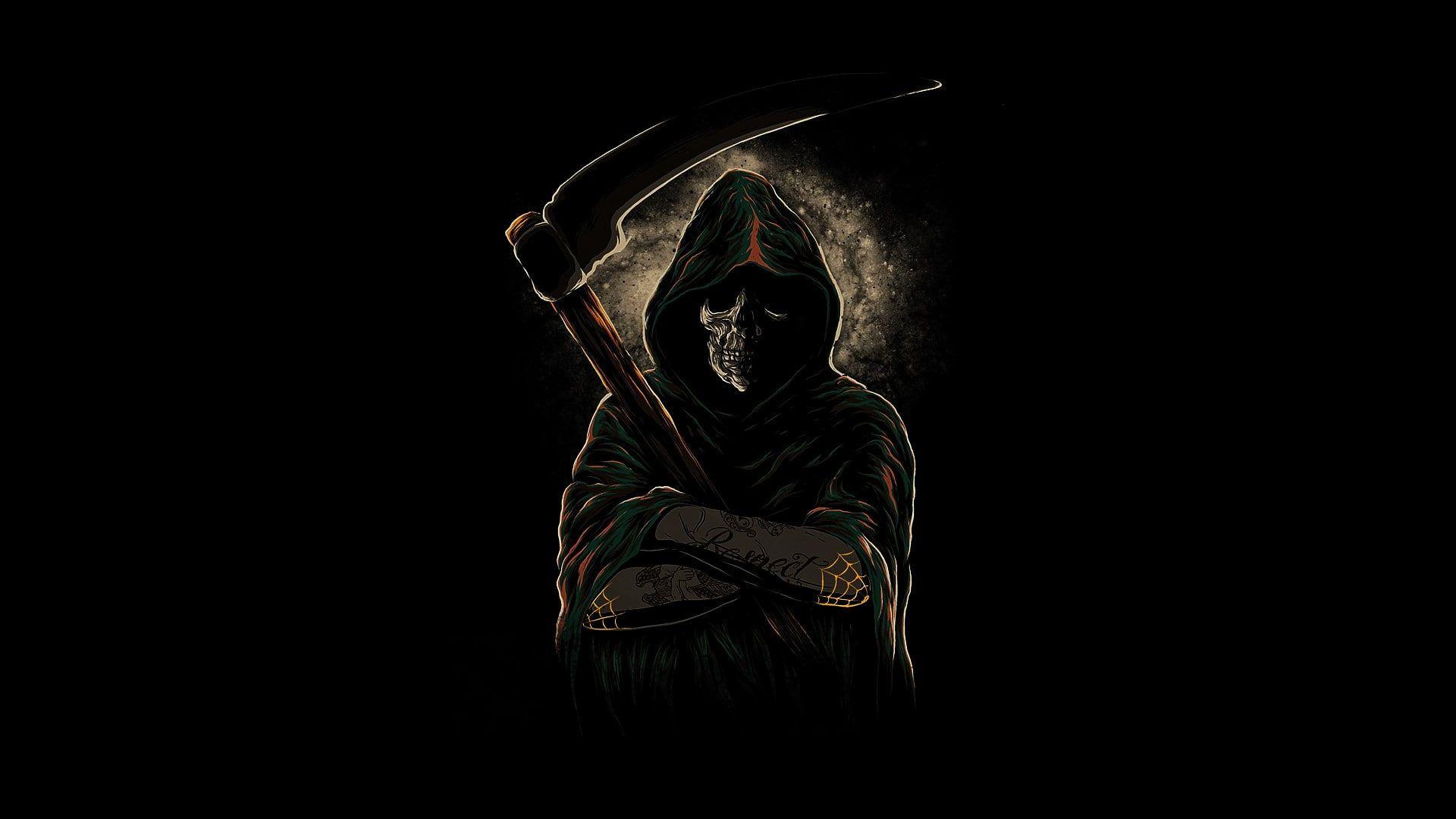 1920x1080 Grim Reaper #artwork #skull P #wallpaper #hdwallpaper #desktop. Grim reaper, Warriors wallpaper, Artwork