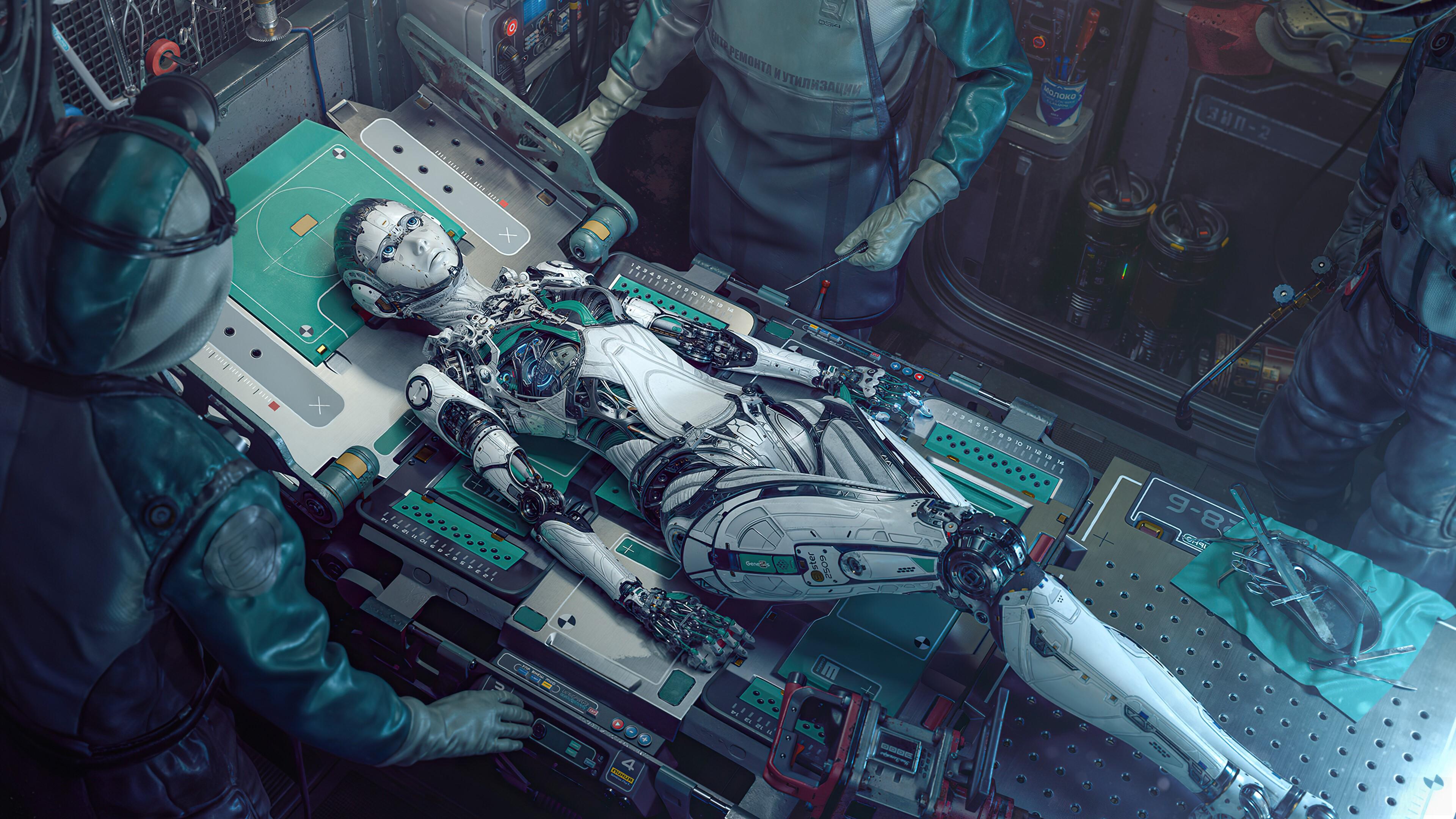 3840x2160 Cyberpunk, Sci Fi, Science Fiction, Robot 4k Gallery HD Wallpaper