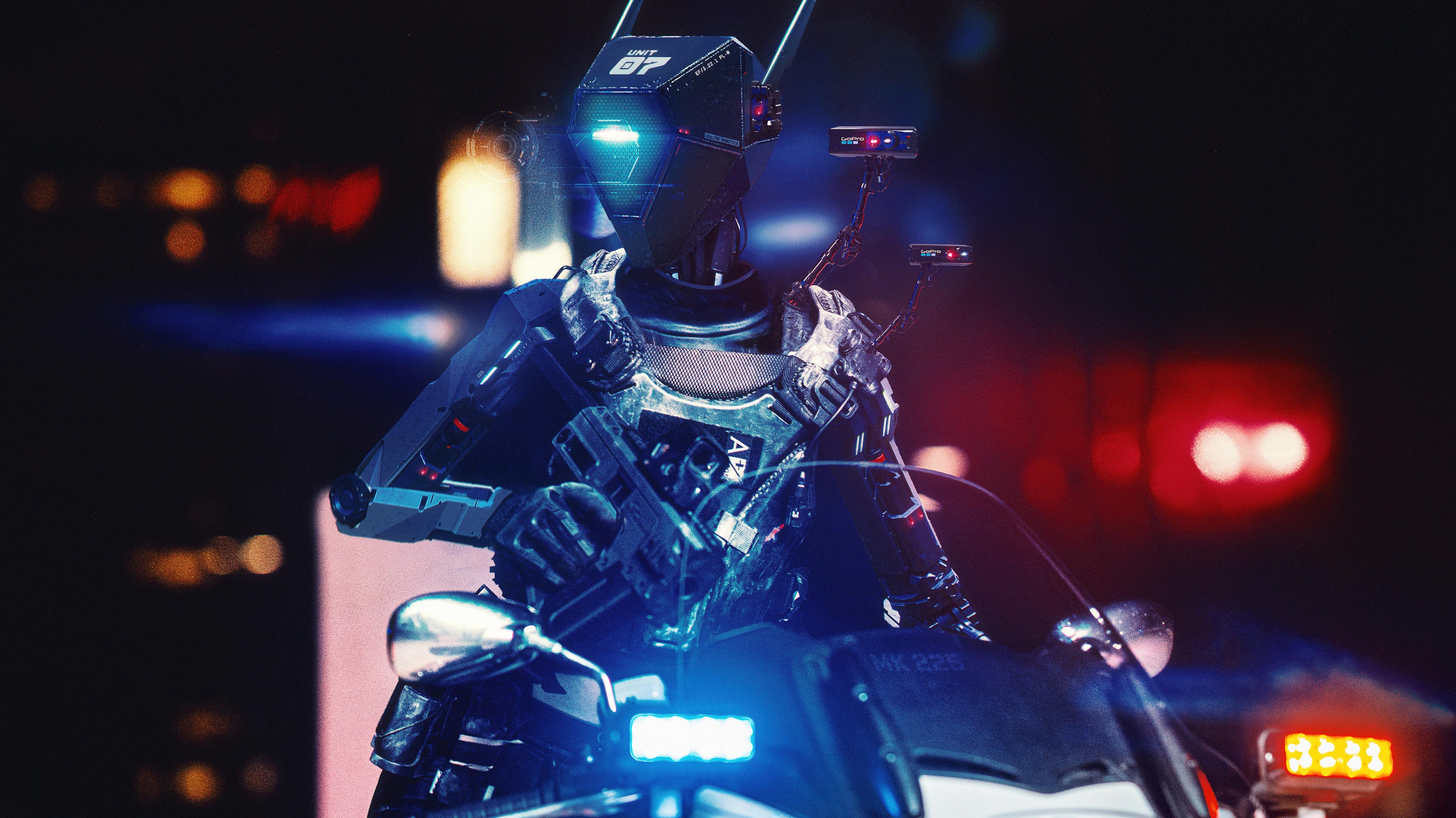 5120x2880 Police Wallpaper 4K, Chappie, Robot, Sci Fi