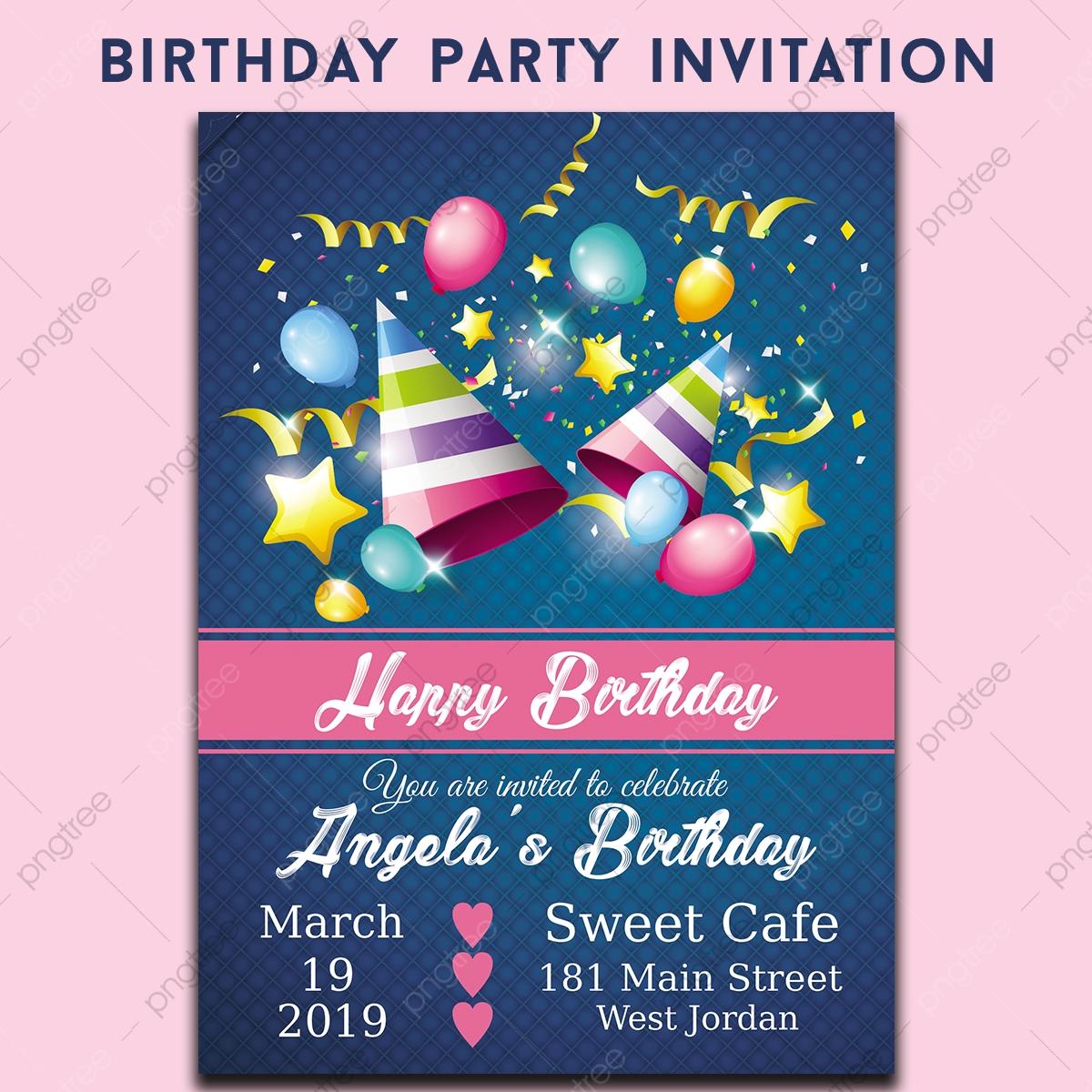 Birthday Invitation PNG, Vector, PSD, and Clipart With Transparent  Background for Free Download