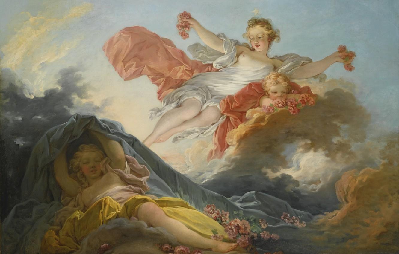1332x850 Wallpaper Aurora, Night, Triumph, Goddess, Jean Honore Fragonard Image For Desktop, Section живопись