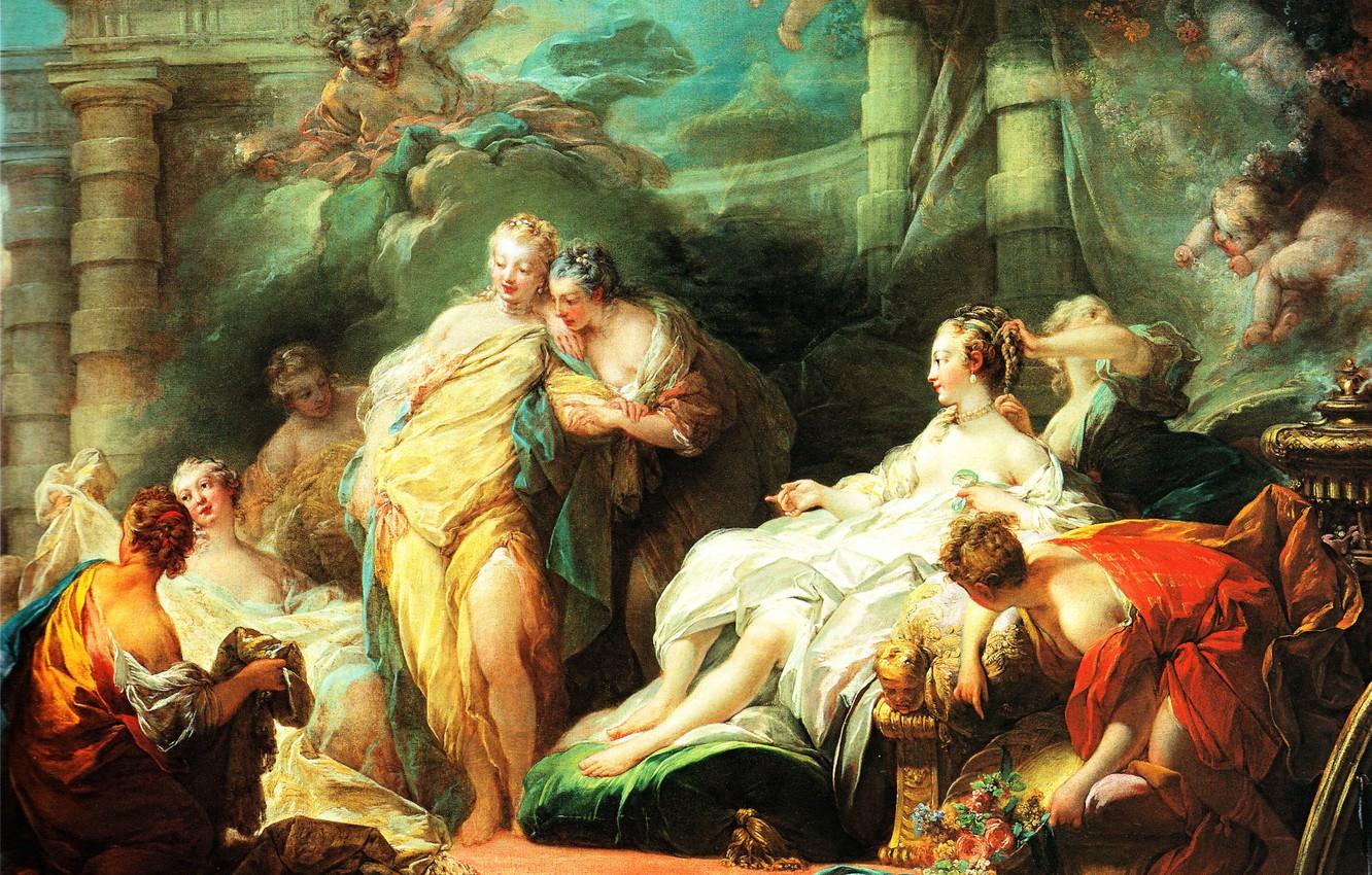 1332x850 Wallpaper Picture, Mythology, Jean Honore Fragonard, Jean Honore Fragonard, Psyche Shows Her Sisters The Gifts Of The Amur Image For Desktop, Section живопись