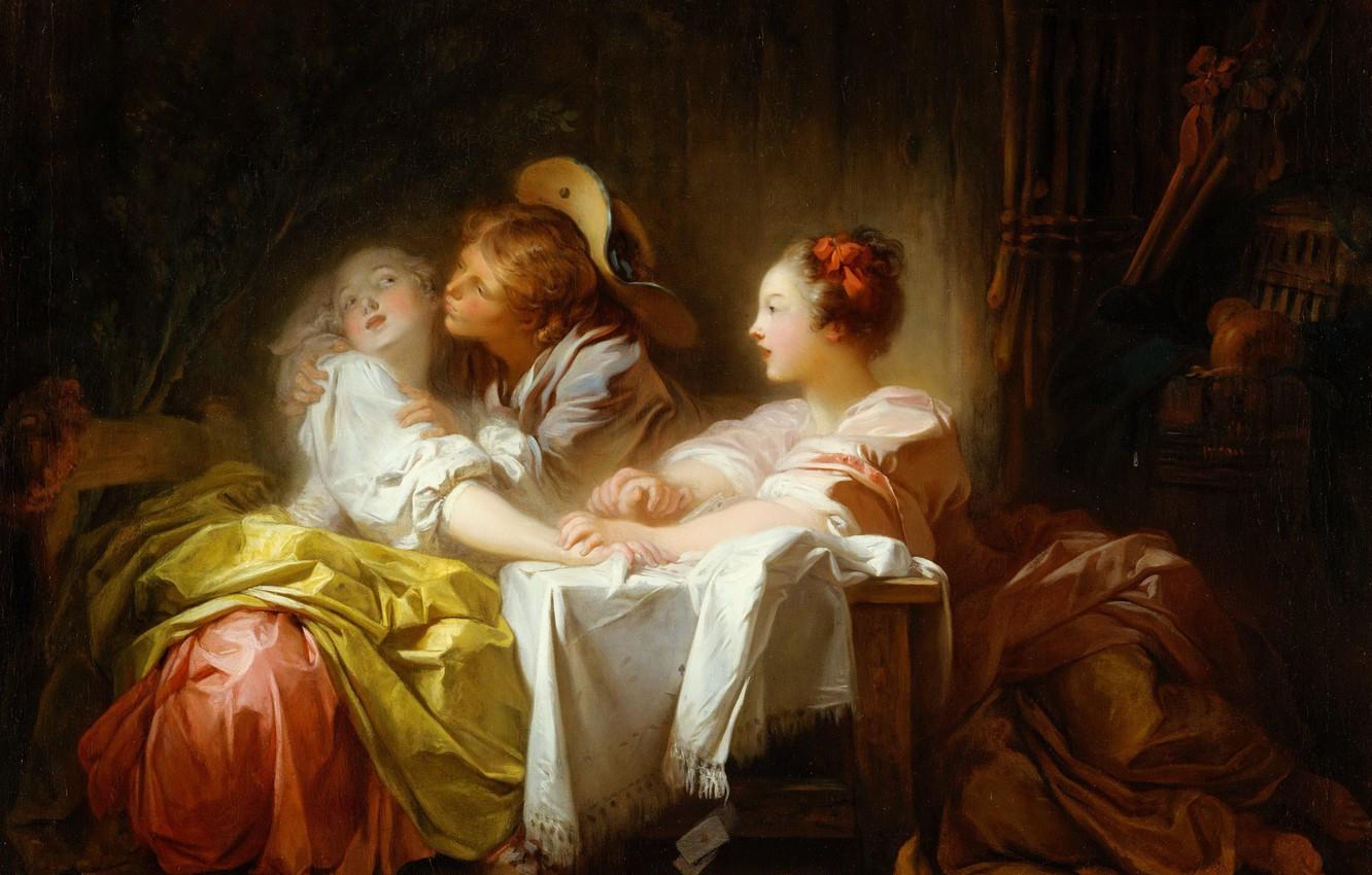 1332x850 Wallpaper Picture, Genre, Jean Honore Fragonard, Won Kiss, Jean Honore Fragonard Image For Desktop, Section живопись
