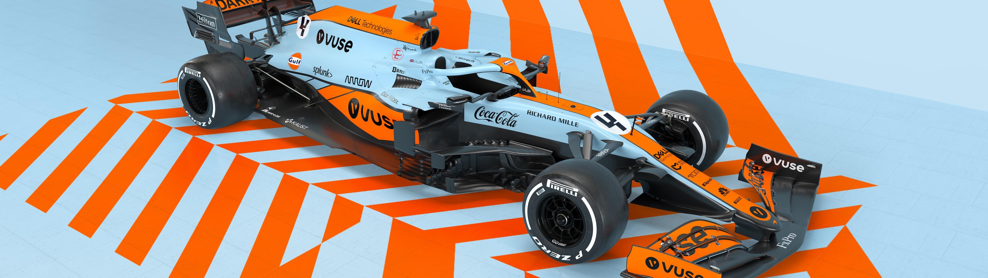 3840x1080 McLaren MCL35M Wallpaper 4K, 5K, Formula One cars, F1 Cars