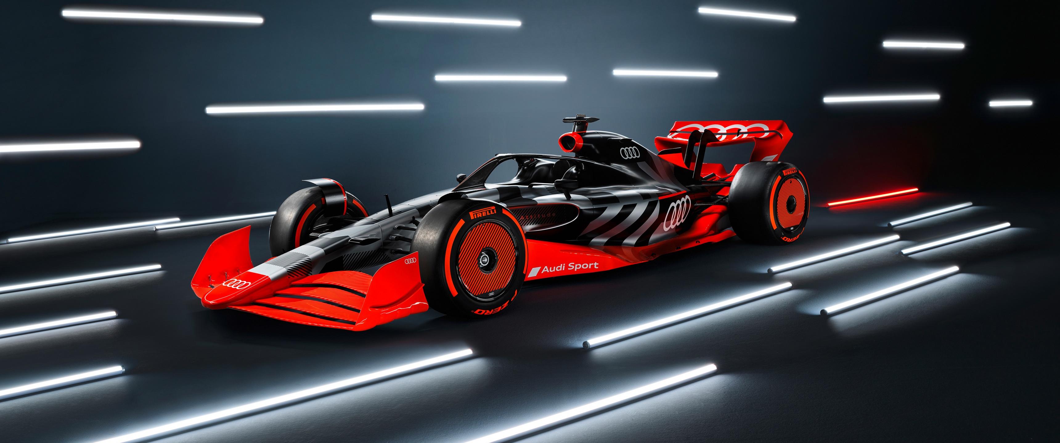 3440x1440 Audi F1 launch livery Wallpaper 4K, Formula E racing car