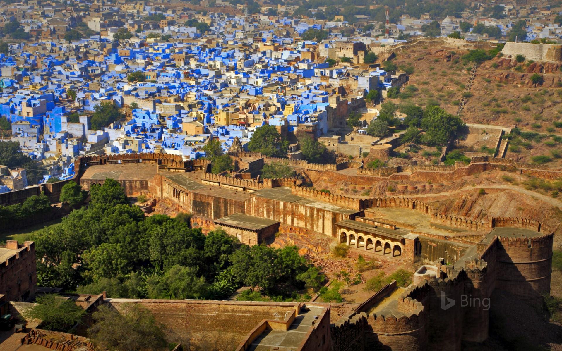1920x1200 View of the blue city, Jodhpur, from Mehrangarh Fort, Rajasthan, India