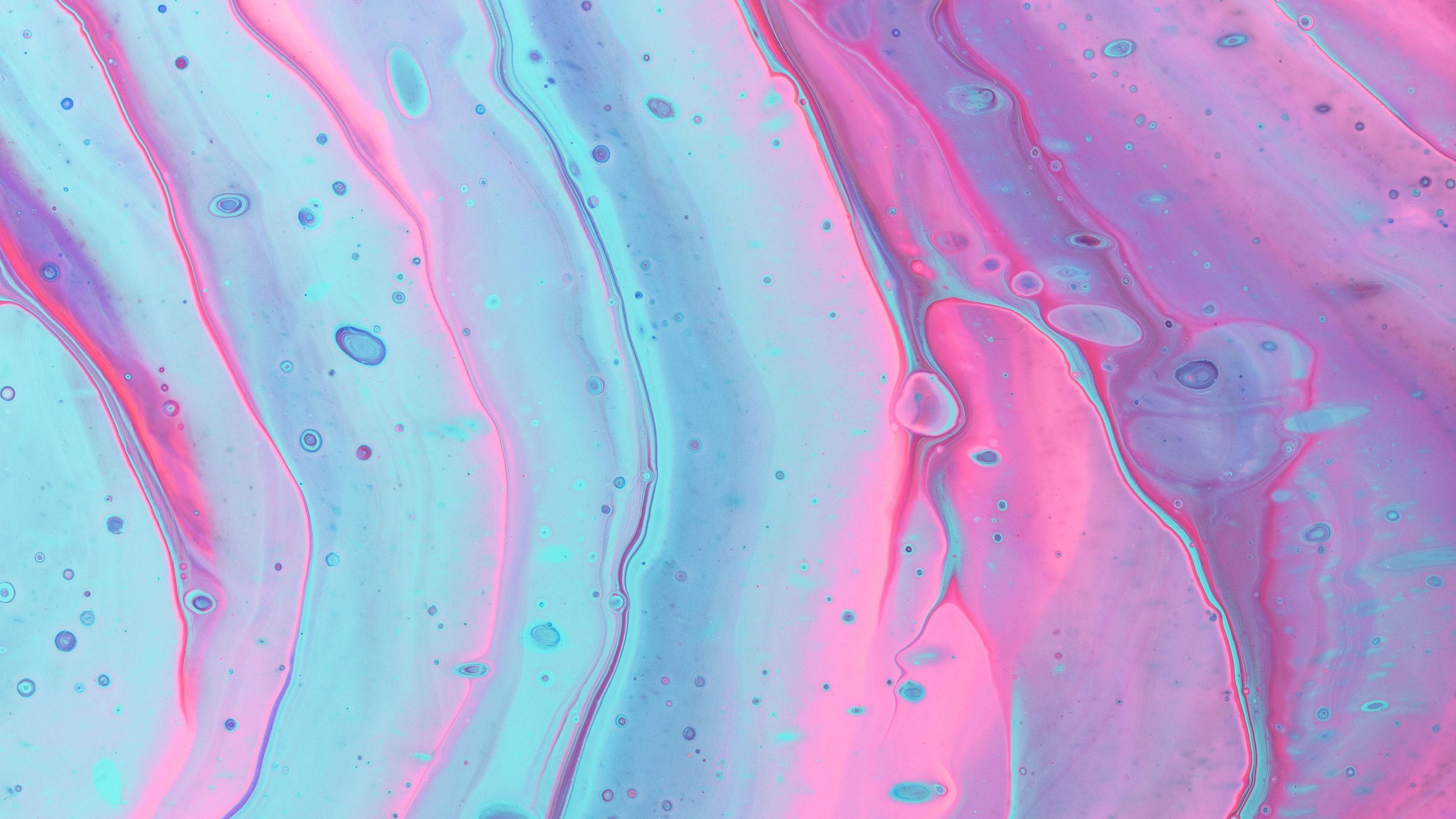 3840x2160 Wallpaper / paint, stains, pink, blue, 4k free download