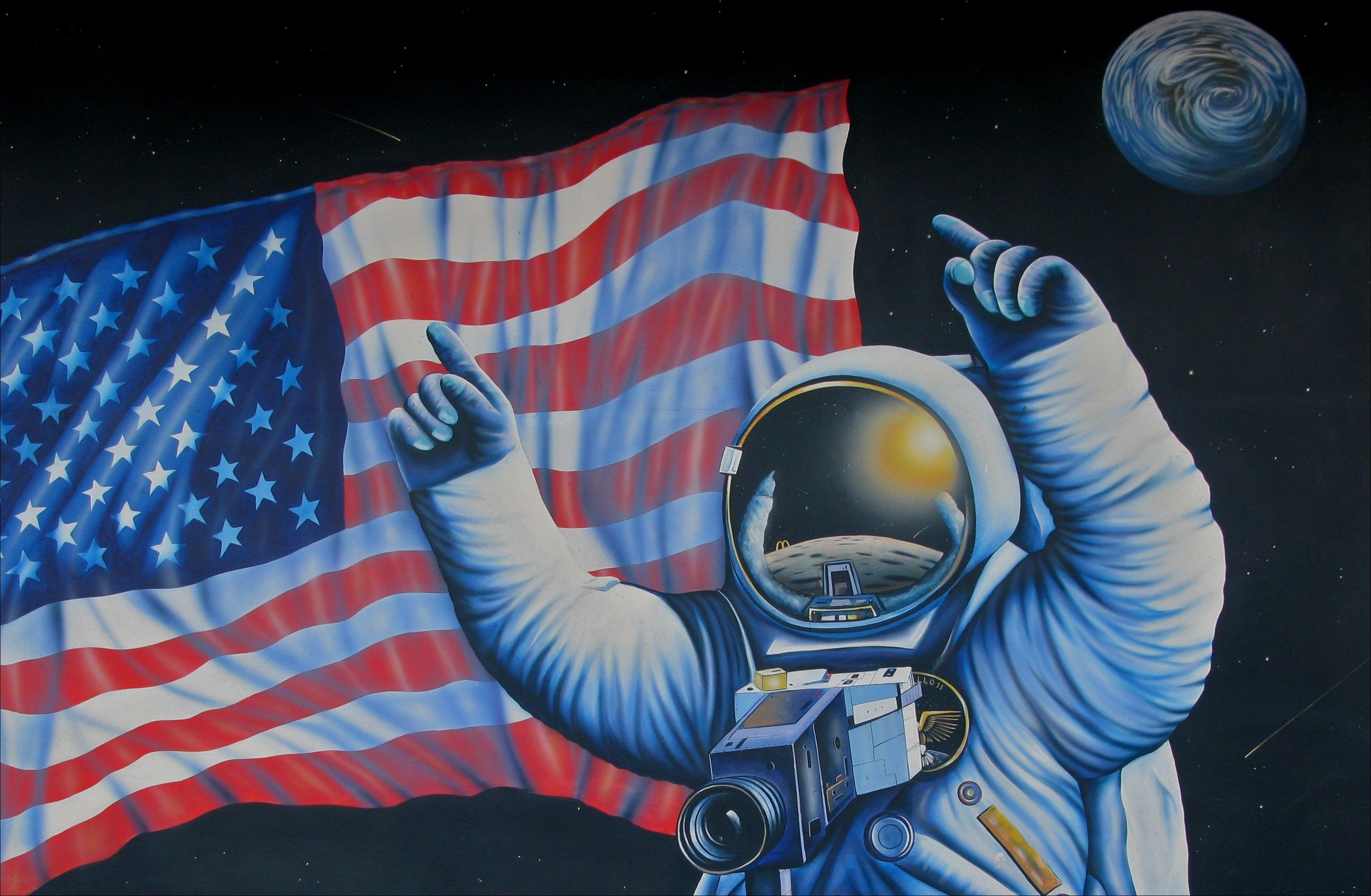 3158x2065 astronaut, Nasa, Space, Sci fi, Usa, Flag, Art, Painting, Artwork Wallpaper HD / Desktop and Mobile Background