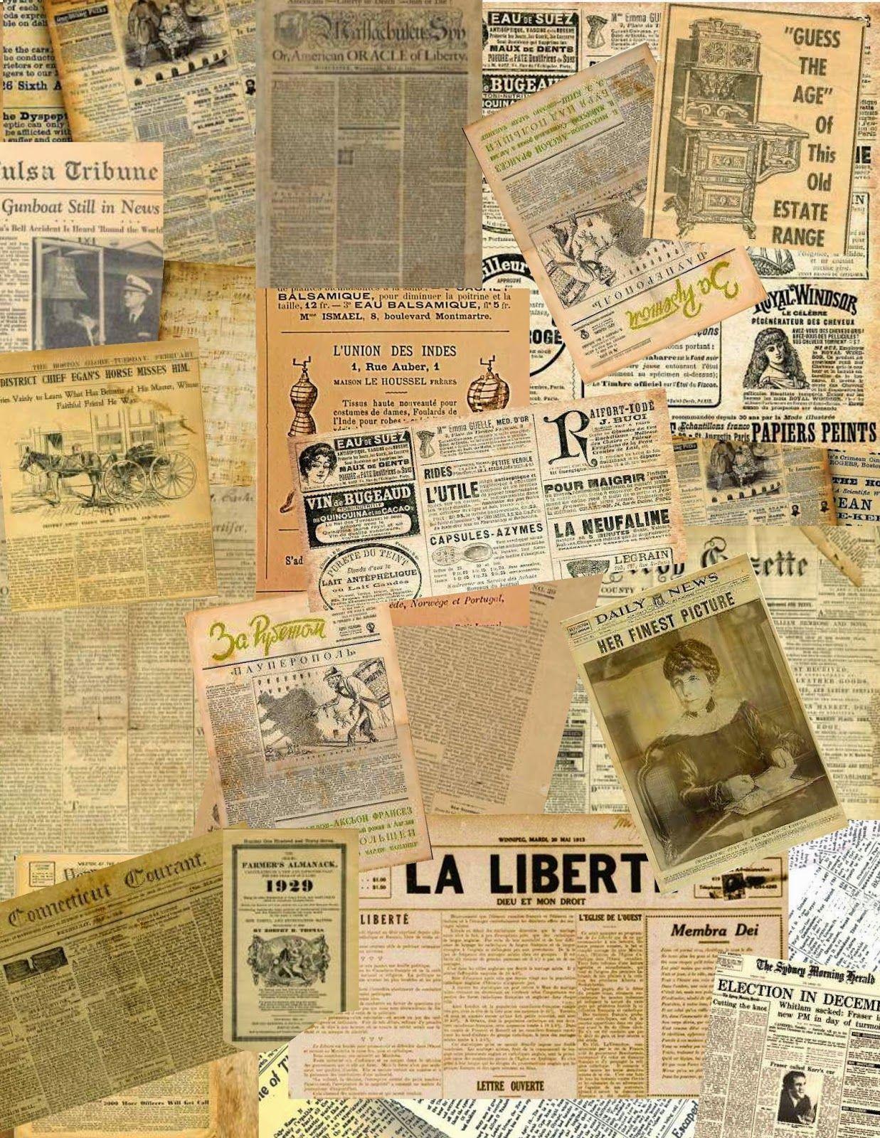 1237x1600 make mine mini: Old newspaper collage sheets for your projects. Newspaper collage, Old newspaper, Collage sheet