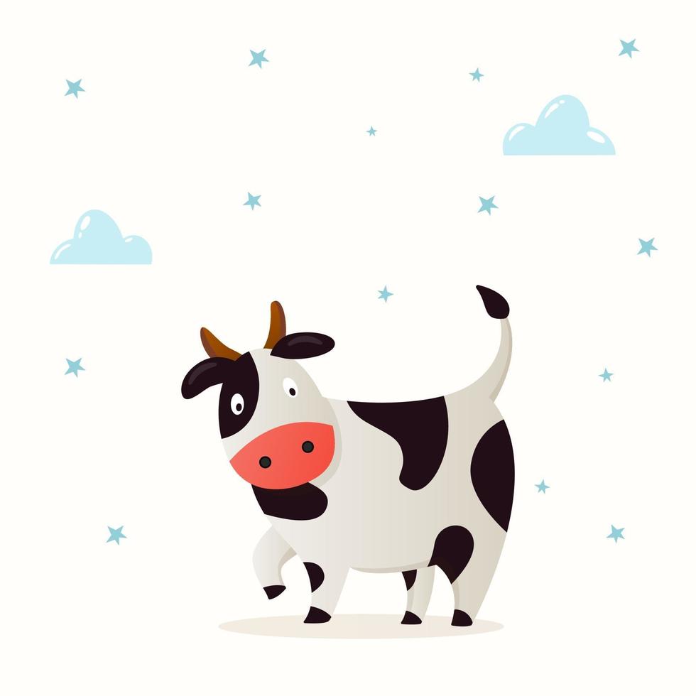 980x980 cute cows cattle with cartoon style and smile face