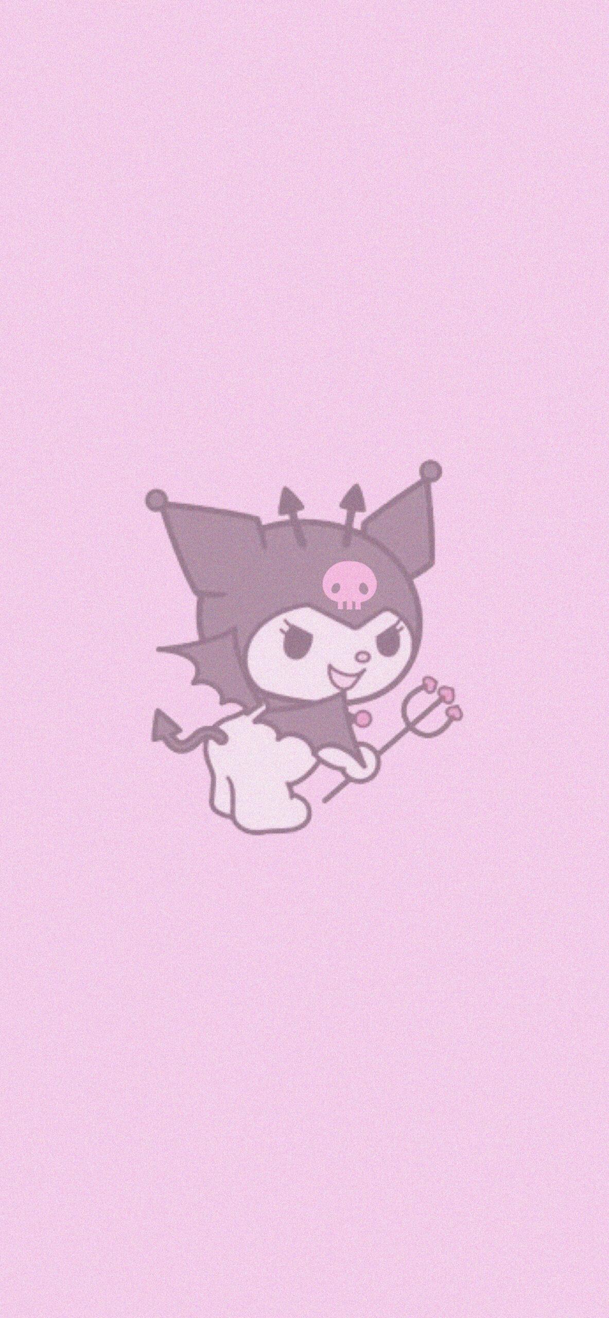 1183x2560 Kuromi Pink Wallpaper