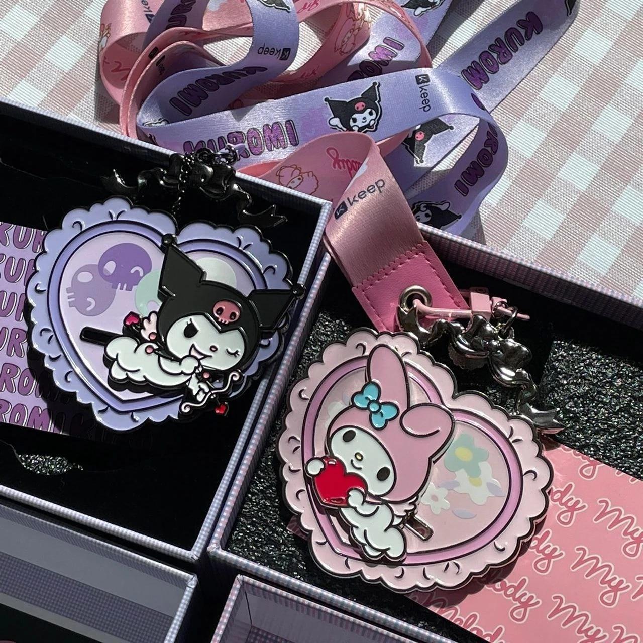 1280x1280 Sanrio Series Key Chain Love Medal Pendant My Melody Kuromi Cinnamoroll Girl Birthday Gift Kids Toys