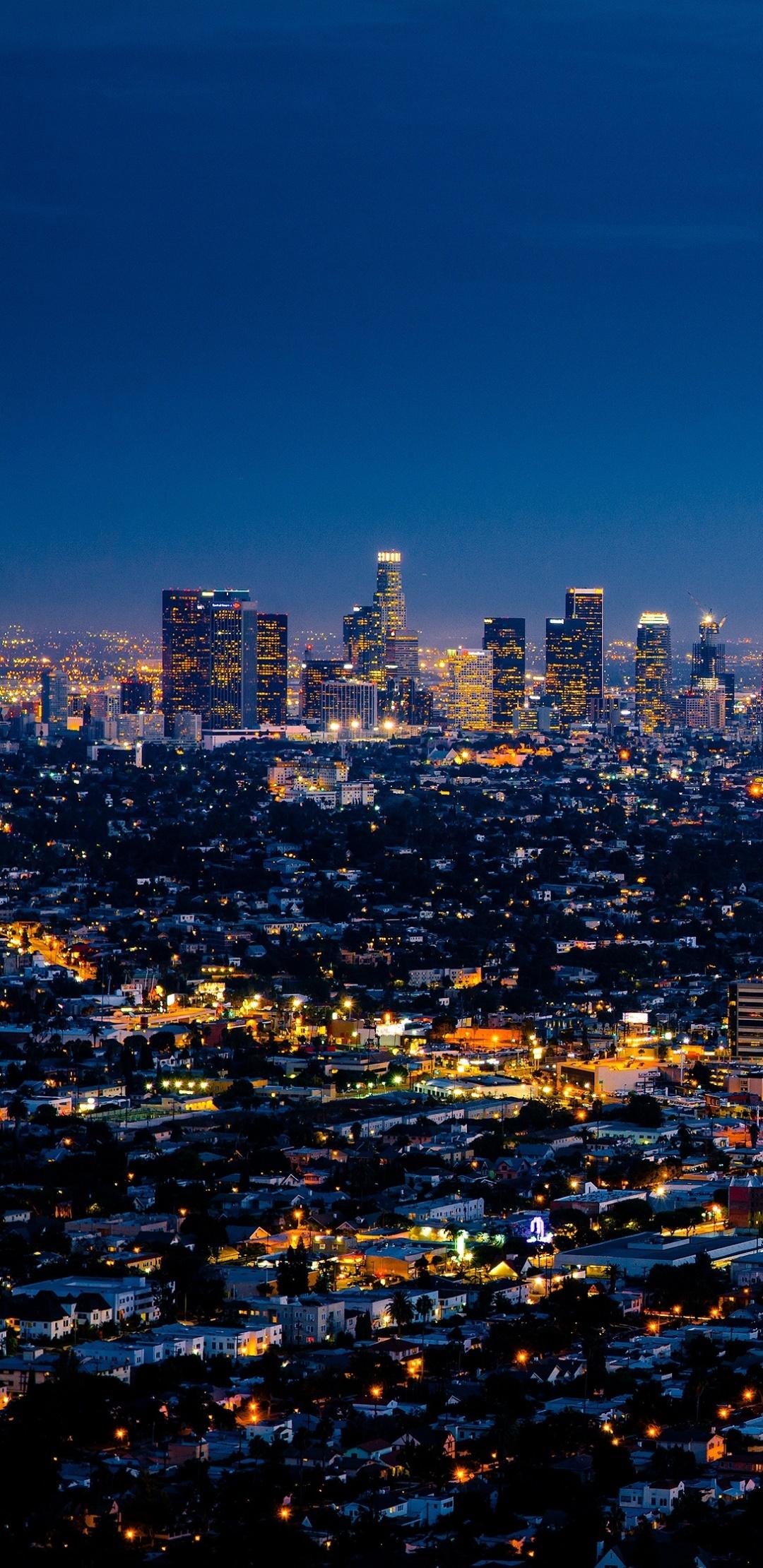 1080x2220 Wallpaper / Man Made Los Angeles Phone Wallpaper, City, Cityscape, Building, Night, Skyscraper, 1080x2220 free download