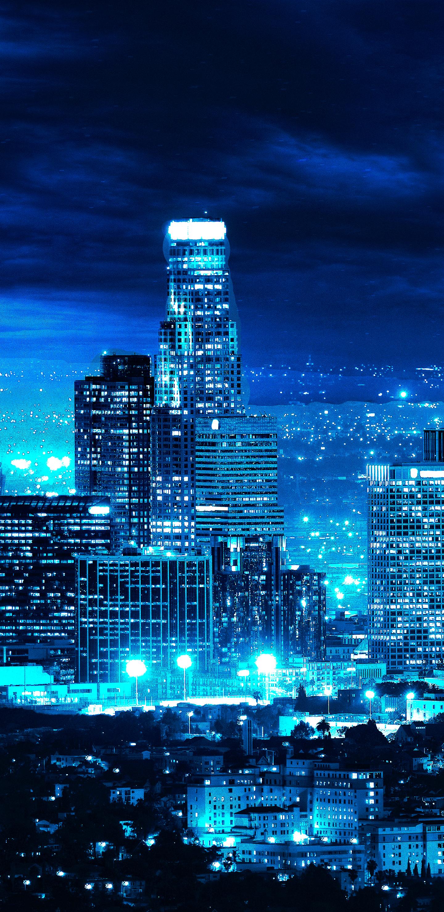 1440x2960 Los Angeles Skyline night time