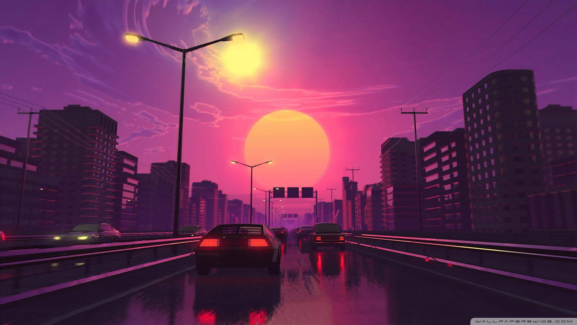 1920x1080 City Sunset Illustration Ultra HD Desktop Background Wallpaper for 4K UHD TV : Widescreen & UltraWide Desktop & Laptop : Multi Display, Dual Monitor : Tablet