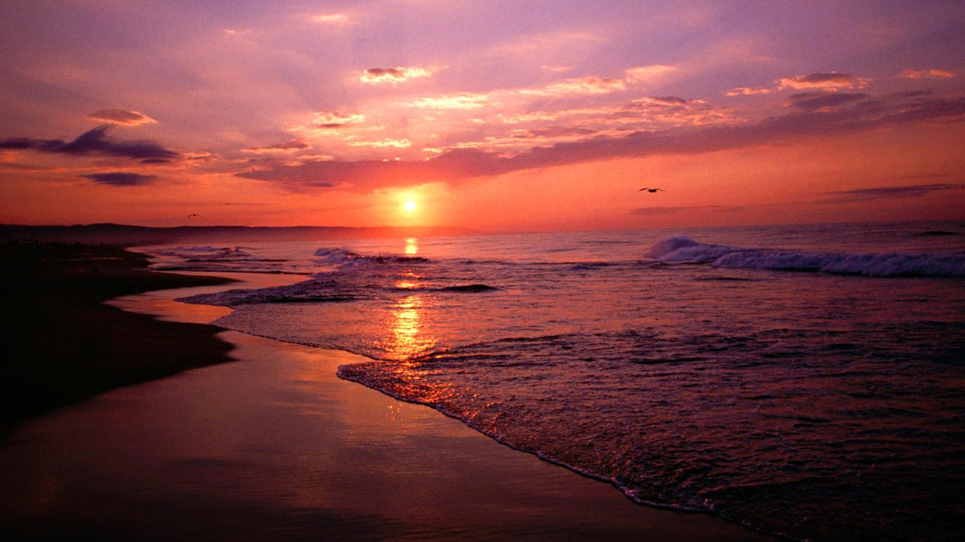 1920x1080 Sunset Beach Wallpaper