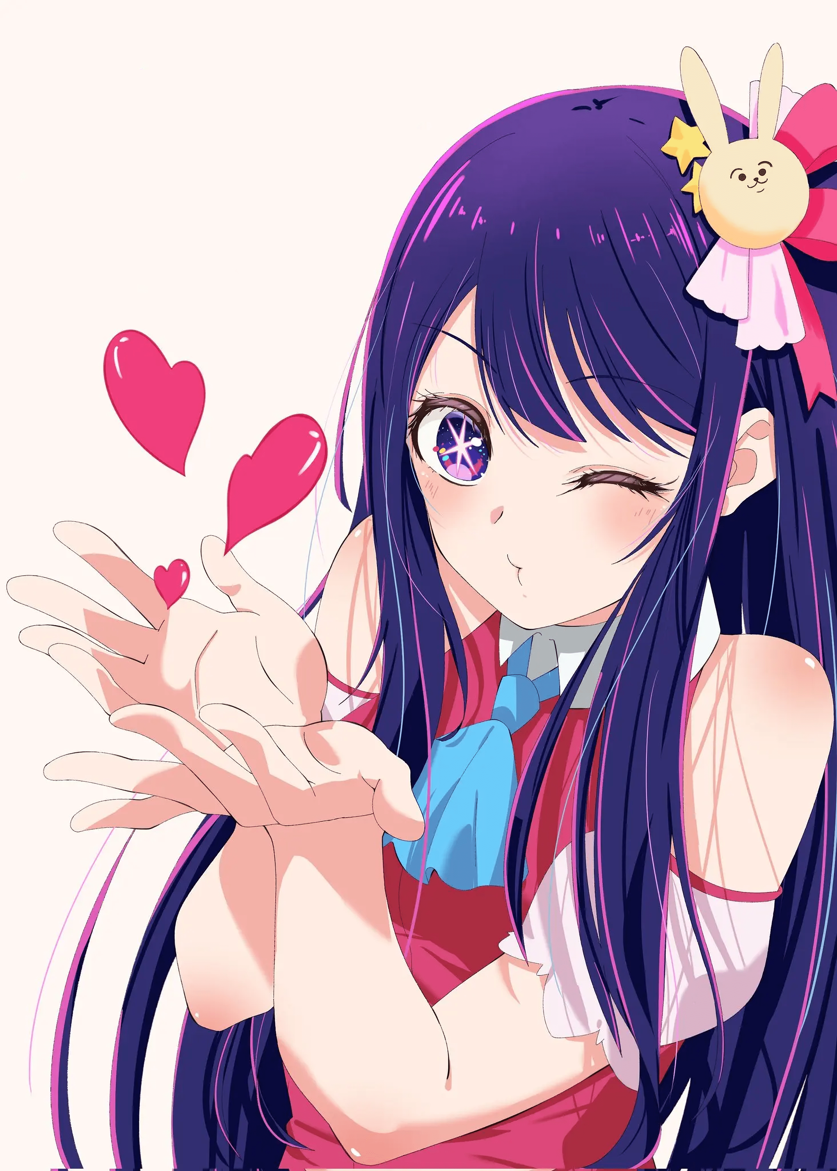 2928x4096 Oshi No Ko Anime Girls Ai Hoshino Portrait Display Star Eyes Looking At Viewer Wink One Eye Closed H Wallpaper:2928x4096