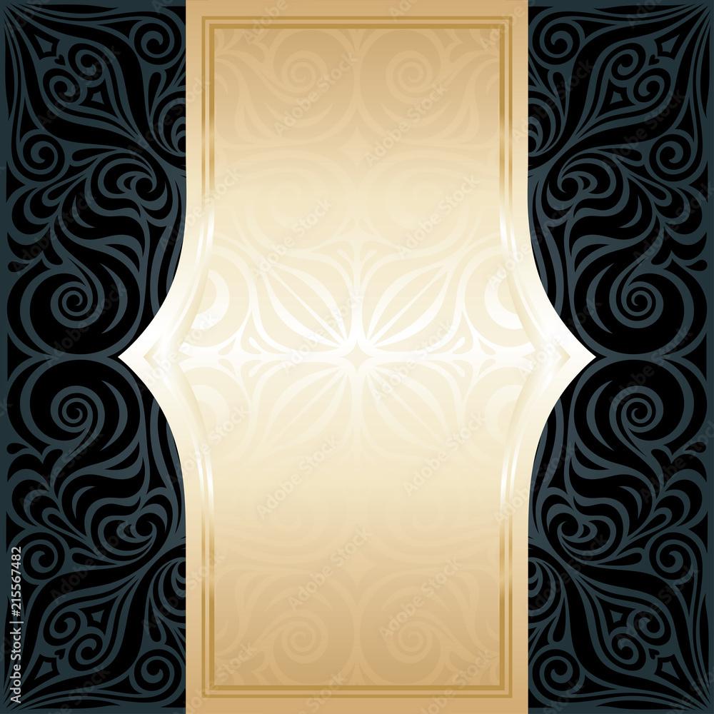1000x1000 Decorative black & gold floral luxury wallpaper background trendy fashion mandala design in vintage style Stock Vector
