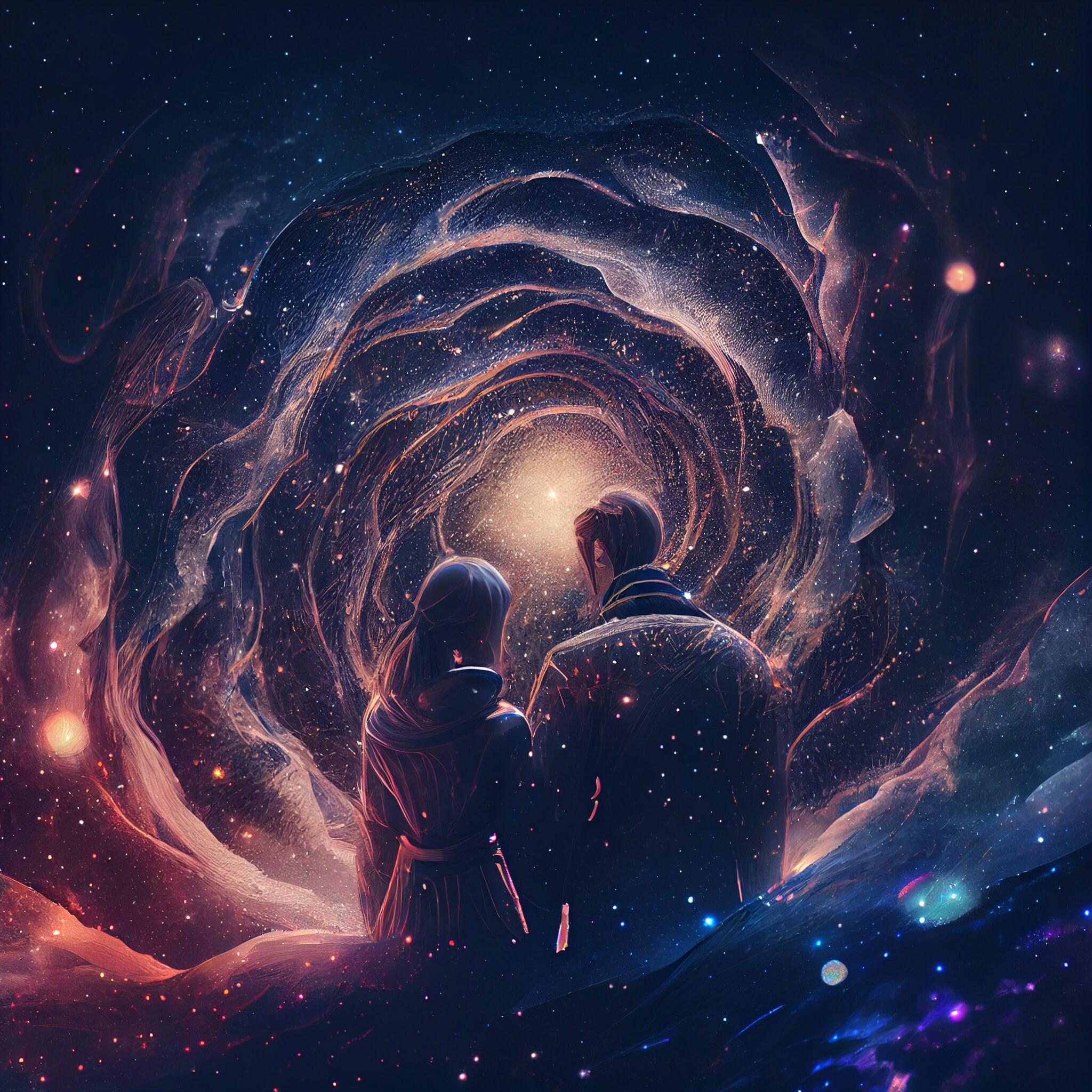 2048x2048 Cosmic Love 4 Digital Art Print AI Generated Wall Art Hong Kong