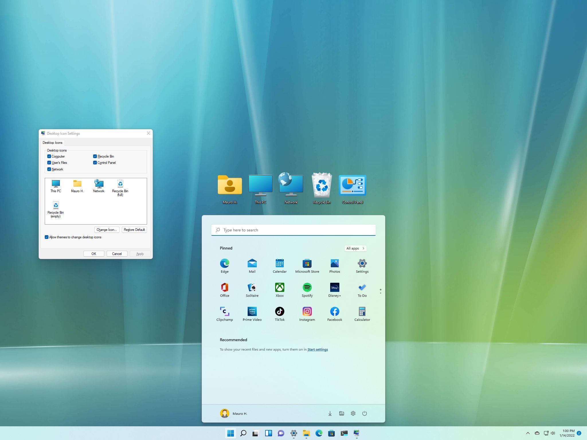 2048x1536 How to bring back legacy desktop icons on Windows 11