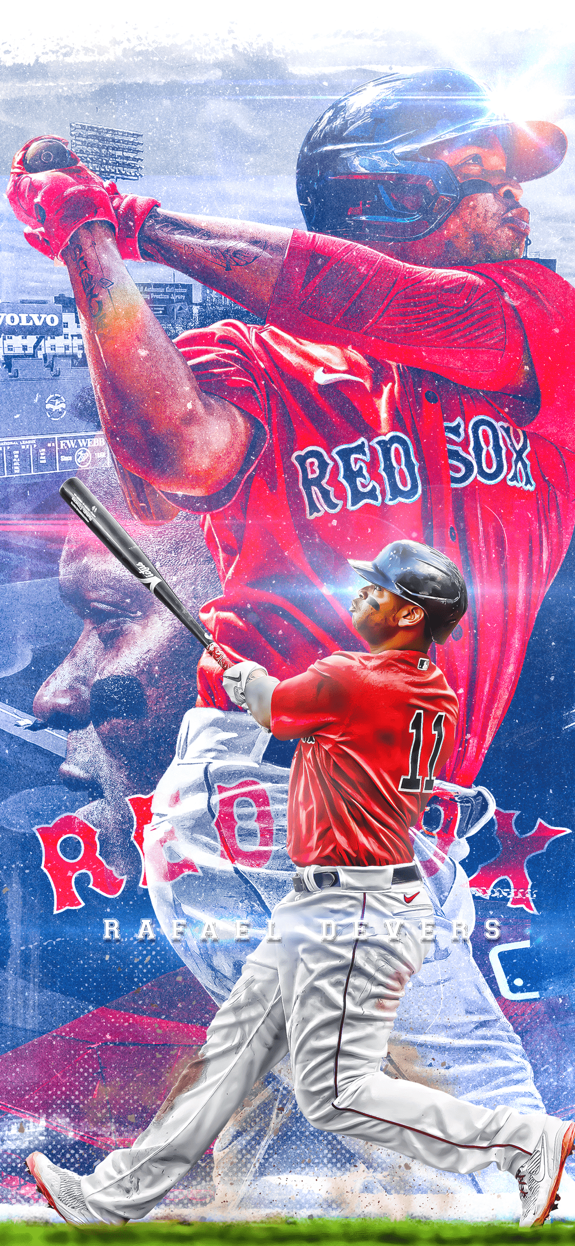 Rafael Devers, grunge art, MLB, Boston Red Sox, baseman, baseball, Rafael  Devers Calcano, HD wallpaper