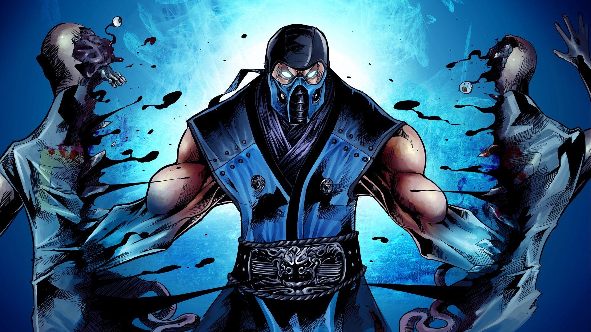 1920x1080 Download Wallpaper 1920x1080 Mortal Kombat, Sub Zero, Ninja, Art