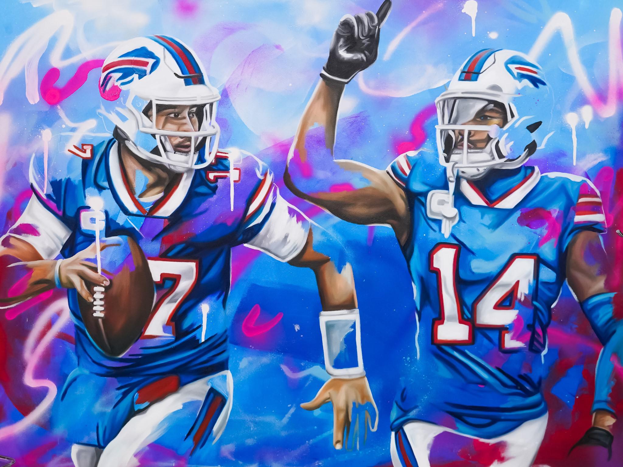 2048x1536 Josh Alan and Stefon Diggs painting that I just finished! Go Bills!