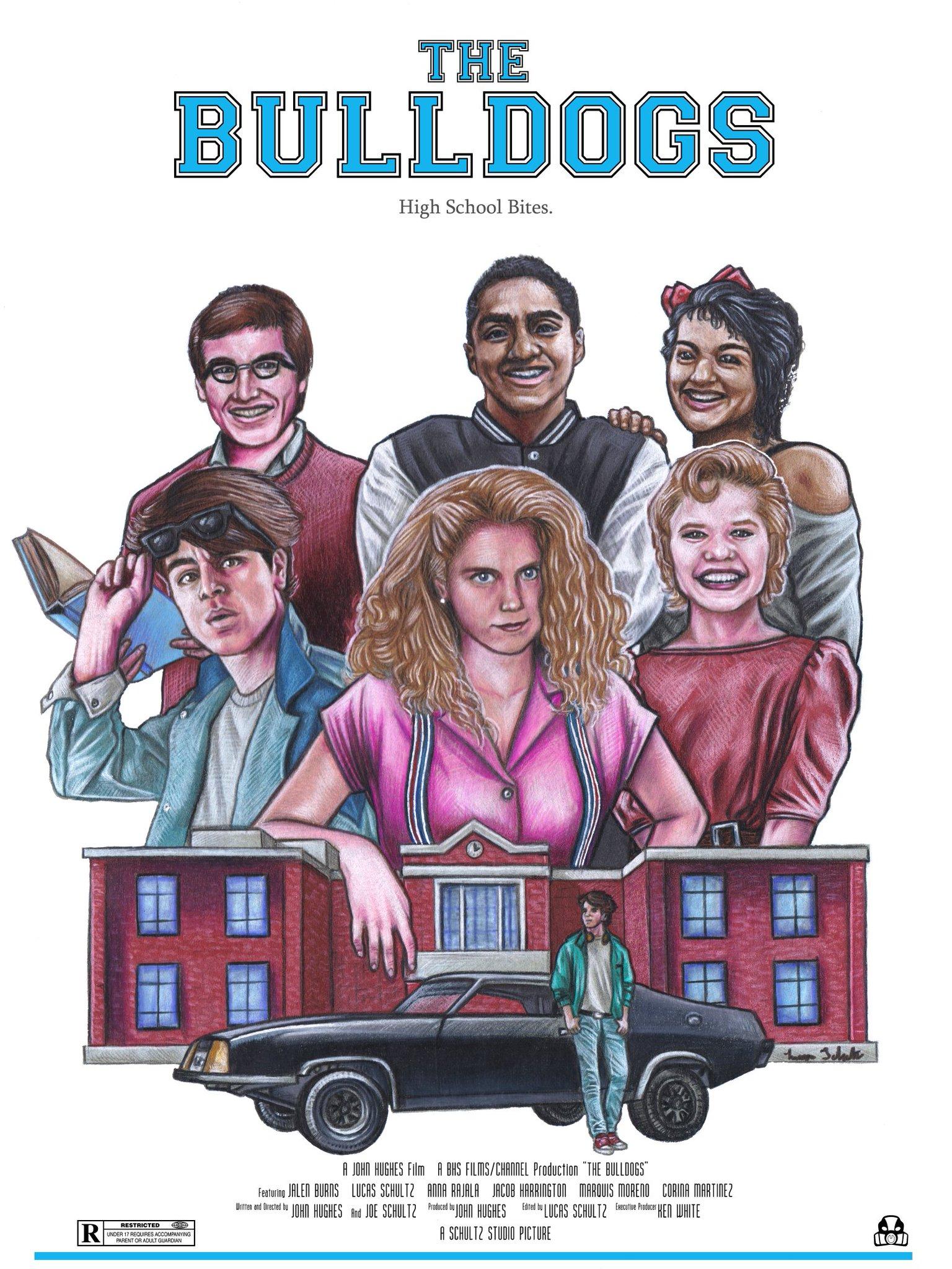 1536x2048 Lucas J Schultz Bulldogs (1985) Poster. Here is the second poster of my film poster series for illustration class inspired by the John Hughes movies of the 80s dealing
