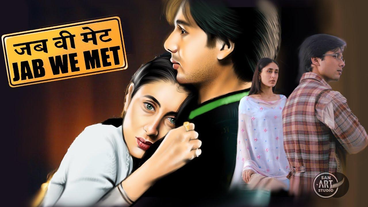 1280x720 JAB WE MET 2007. Shahid Kapoor. Kareena Kapoor. Dara Singh. Digital drawing And painting