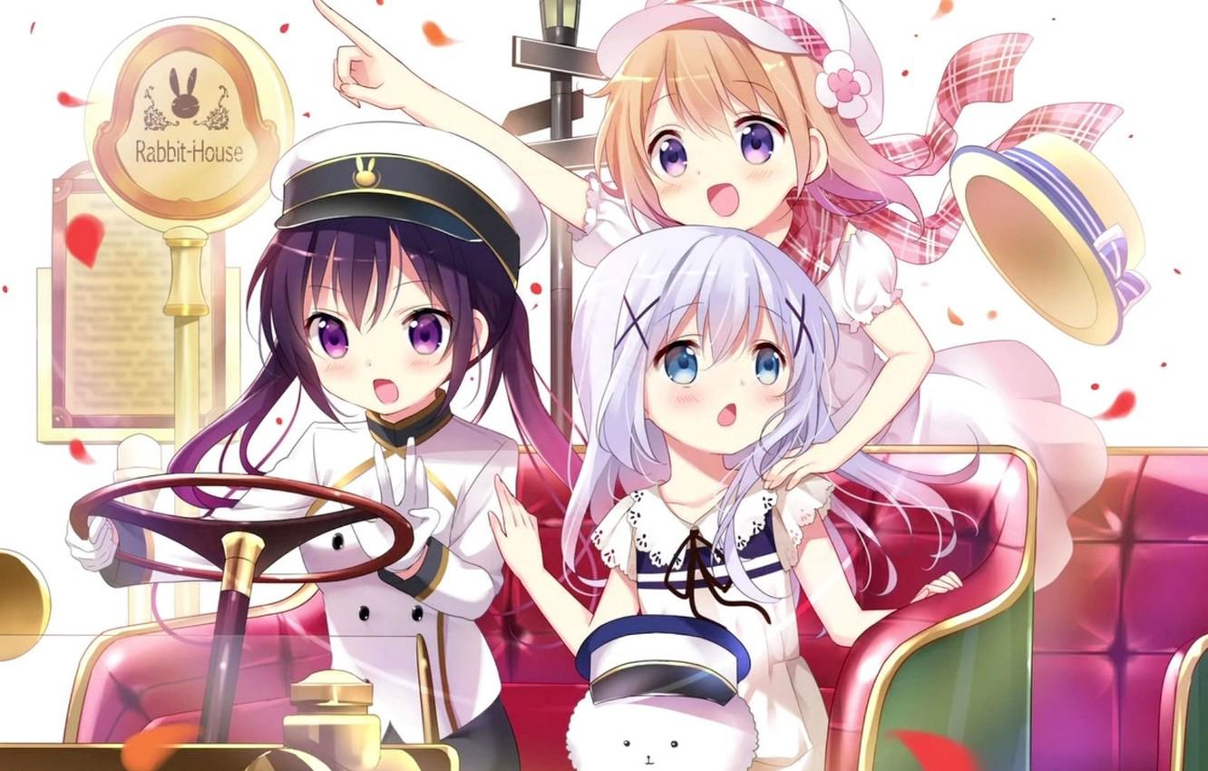 1332x850 Wallpaper machine, anime, art, friend, truancy, Review: Is the Order a Rabbit? image for desktop, section прочее