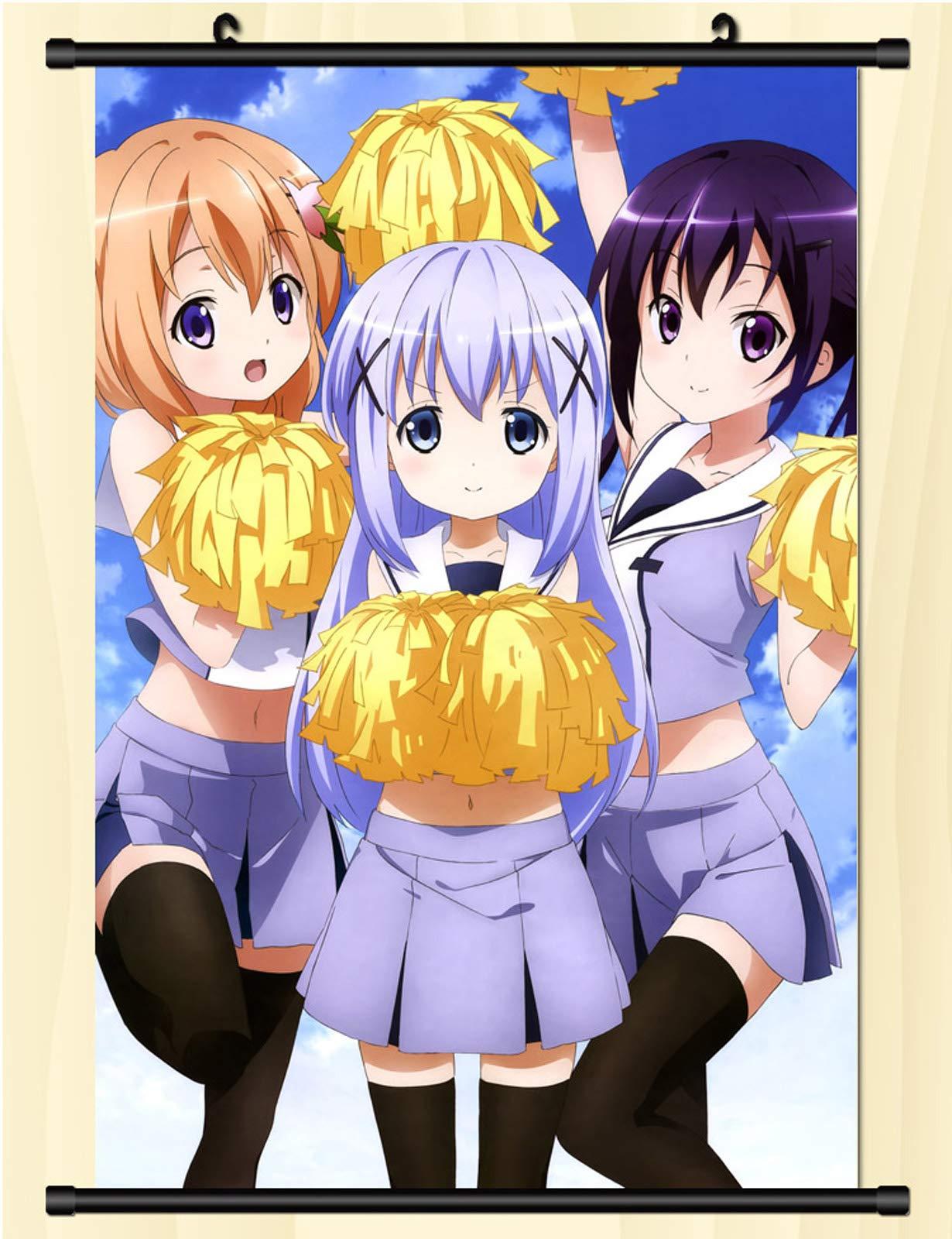 1230x1600 is The Order A Rabbit Anime Wall Scroll Poster Canvas Painting for Anime Fans and Otaku Gifts (Multi 60x90cm(24x36inch)): Posters & Prints