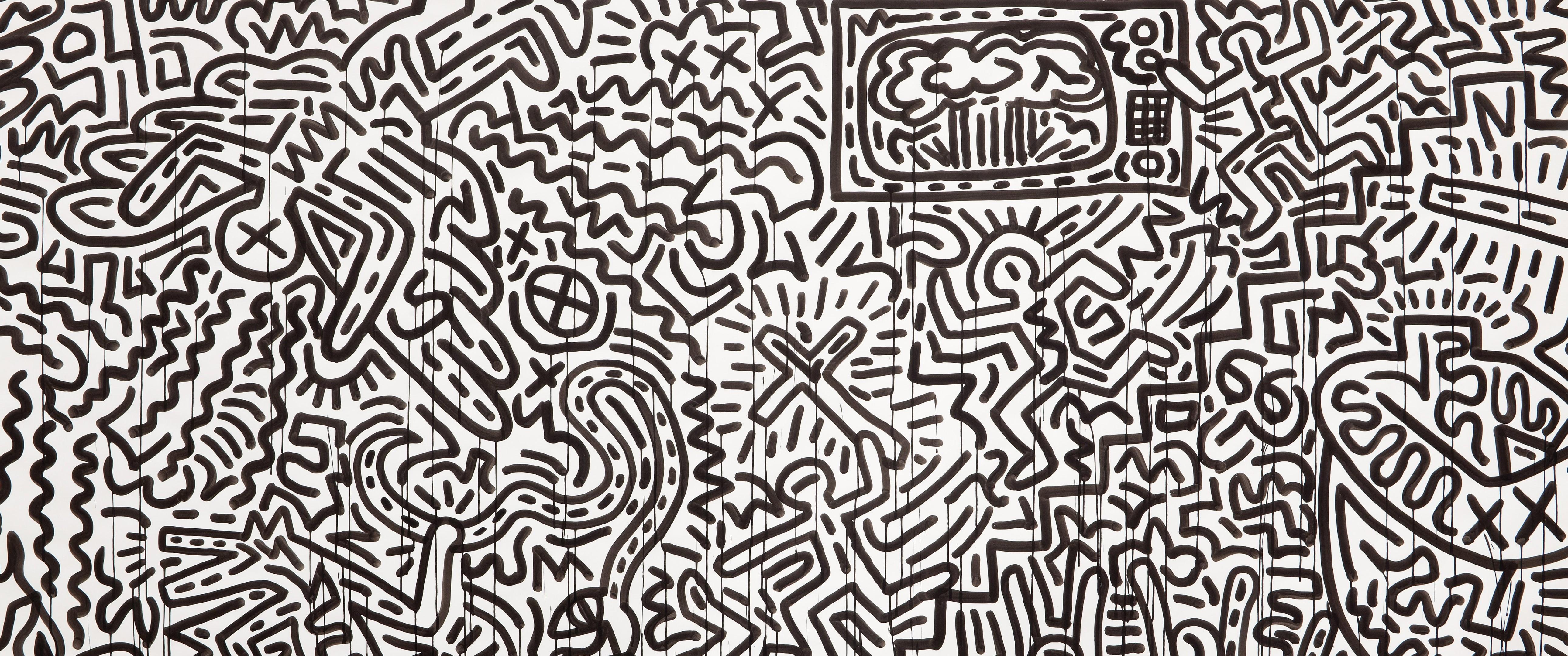 5160x2160 4K, ink, pop art, Keith Haring, drawing, paper Gallery HD Wallpaper