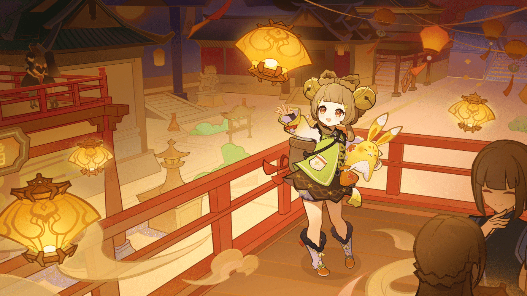 1776x1000 Lantern Rite + Character Wallpaper [Version 3.4] Genshin Impact