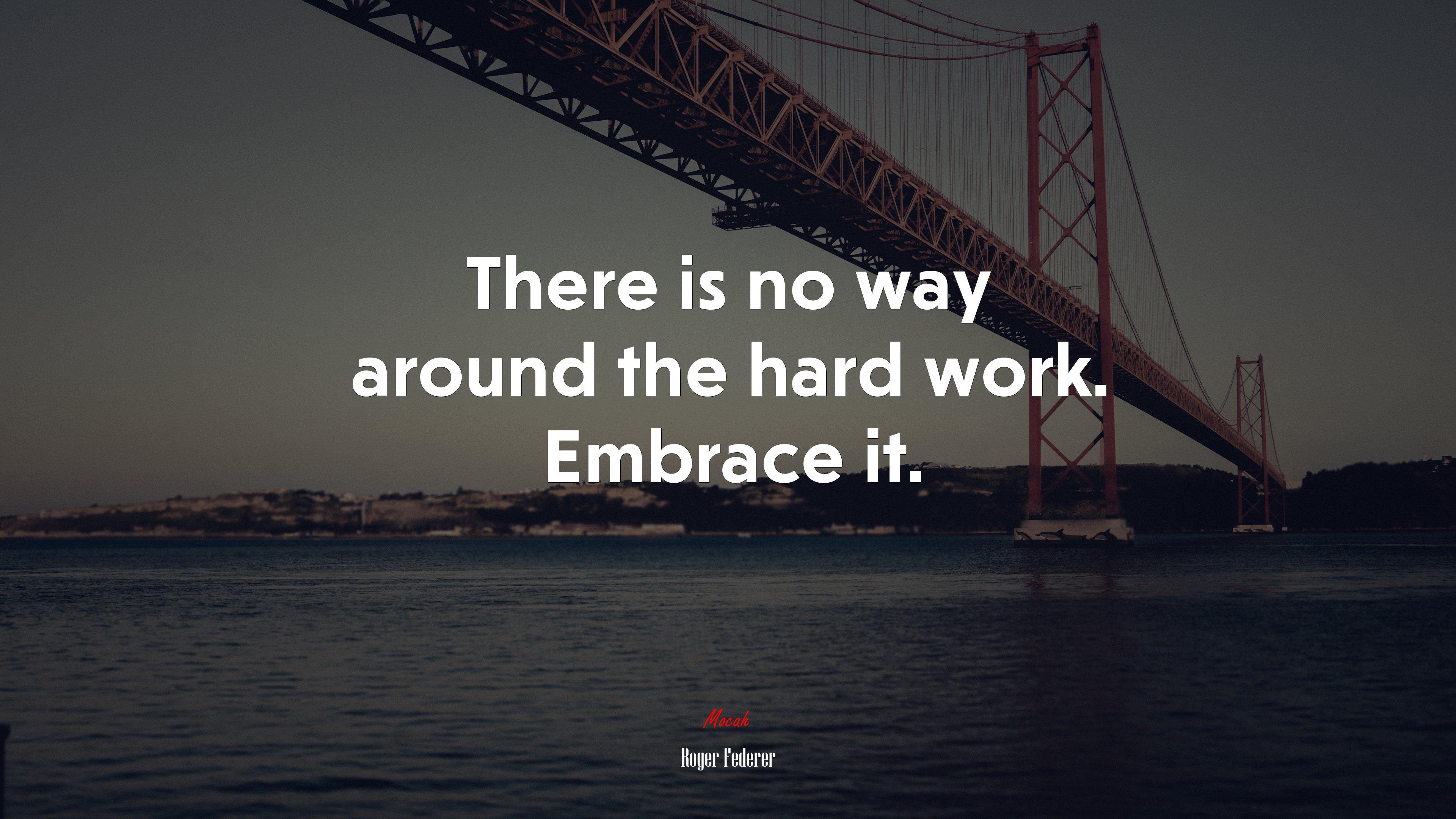 3840x2160 There is no way around the hard work. Embrace it. Roger Federer quote Gallery HD Wallpaper