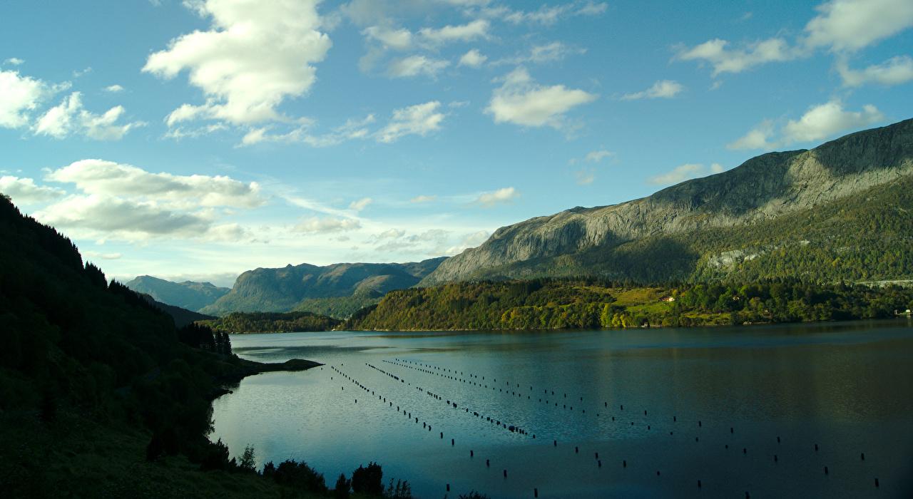 1280x700 Wallpaper Norway Flekke Nature Mountains Sky Lake Scenery 1280x700