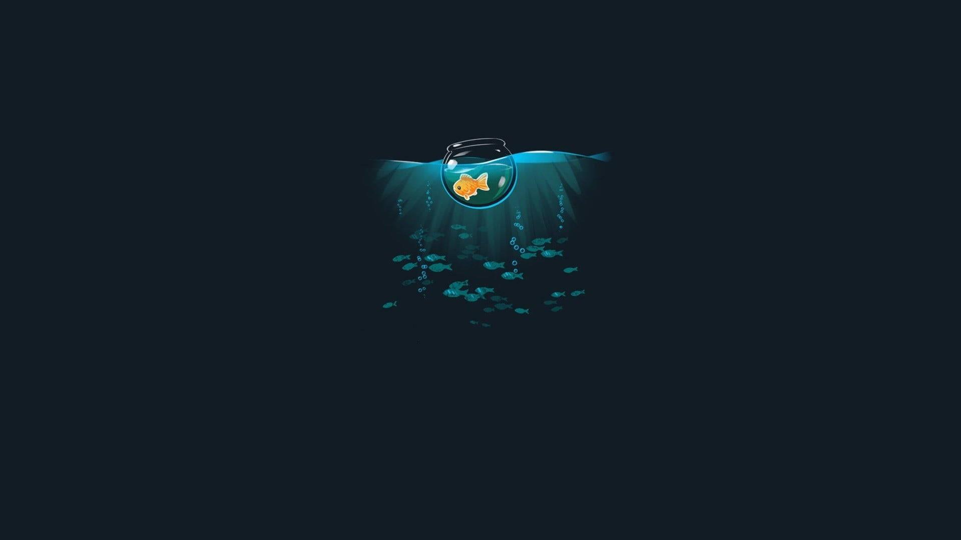 1920x1080 Download Creative Fish Bowl In Sea Wallpaper