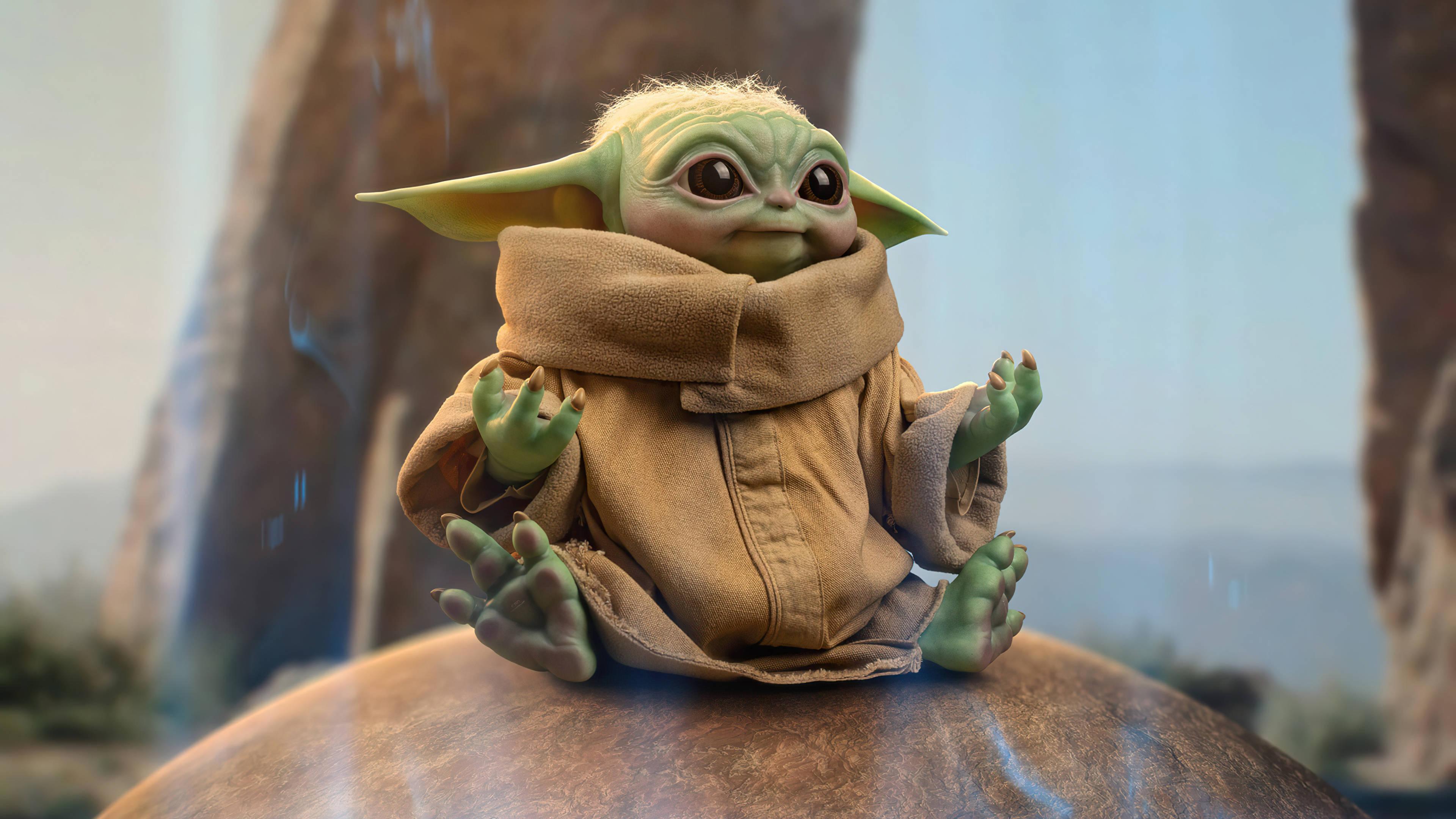 3840x2160 Download Grogu Baby Yoda 3840 X 2160 Star Wars Wallpaper