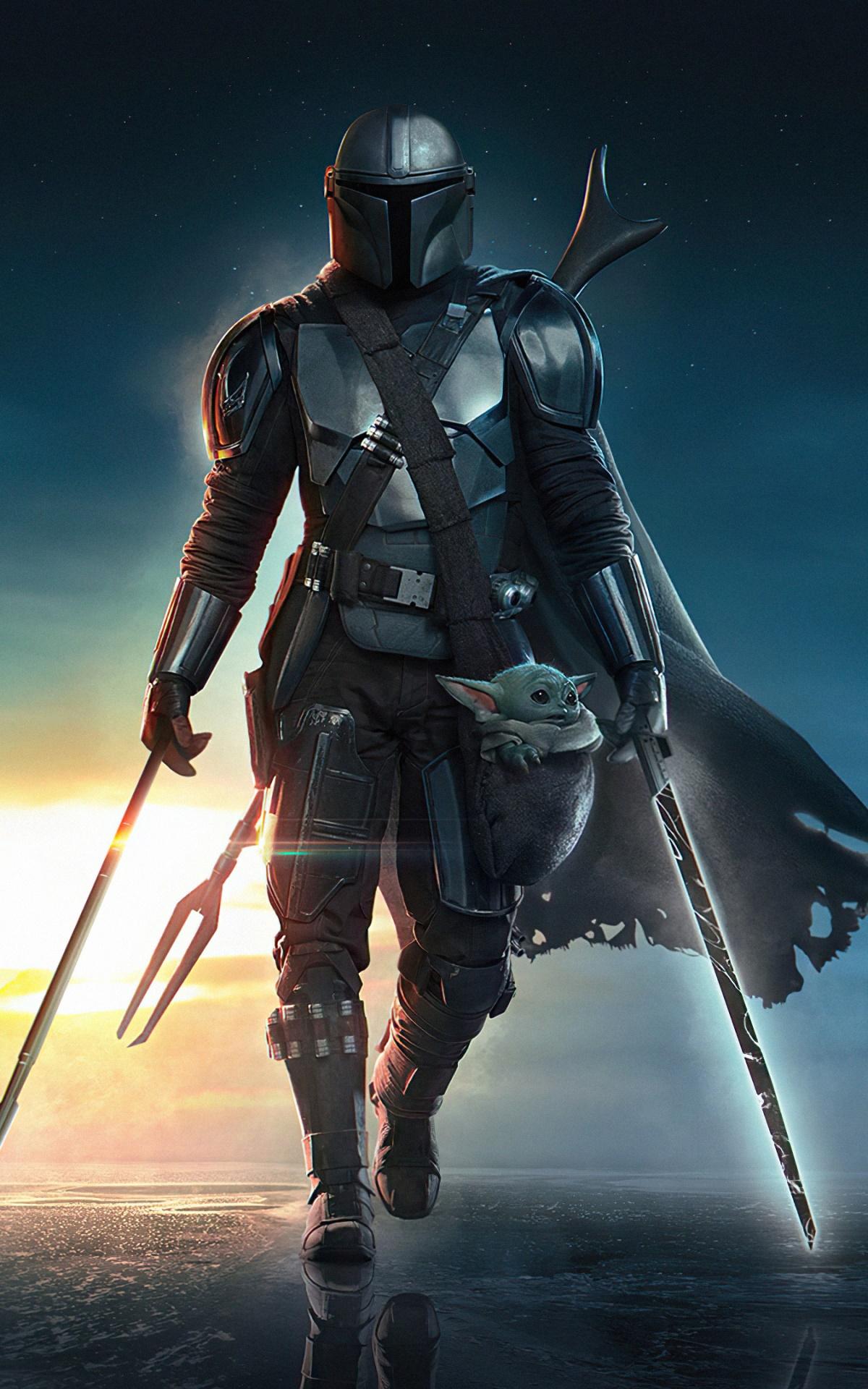 1200x1920 Wallpaper / TV Show The Mandalorian Phone Wallpaper, The Mandalorian (Character), Grogu (Star Wars), Baby Yoda, Star Wars, 1200x1920 free download