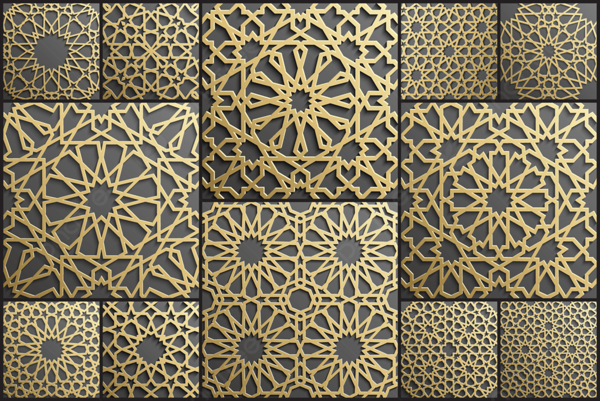 1200x803 Gold Islamic Art 3D Pattern Set Background, Orient, Set, Repeat Background Image And Wallpaper for Free Download
