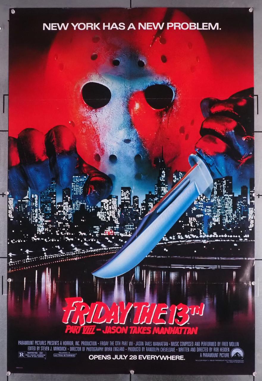 881x1280 Original Friday The 13th Part Viii Jason Takes Manhattan (1989) movie poster in C8 condition for $90.00