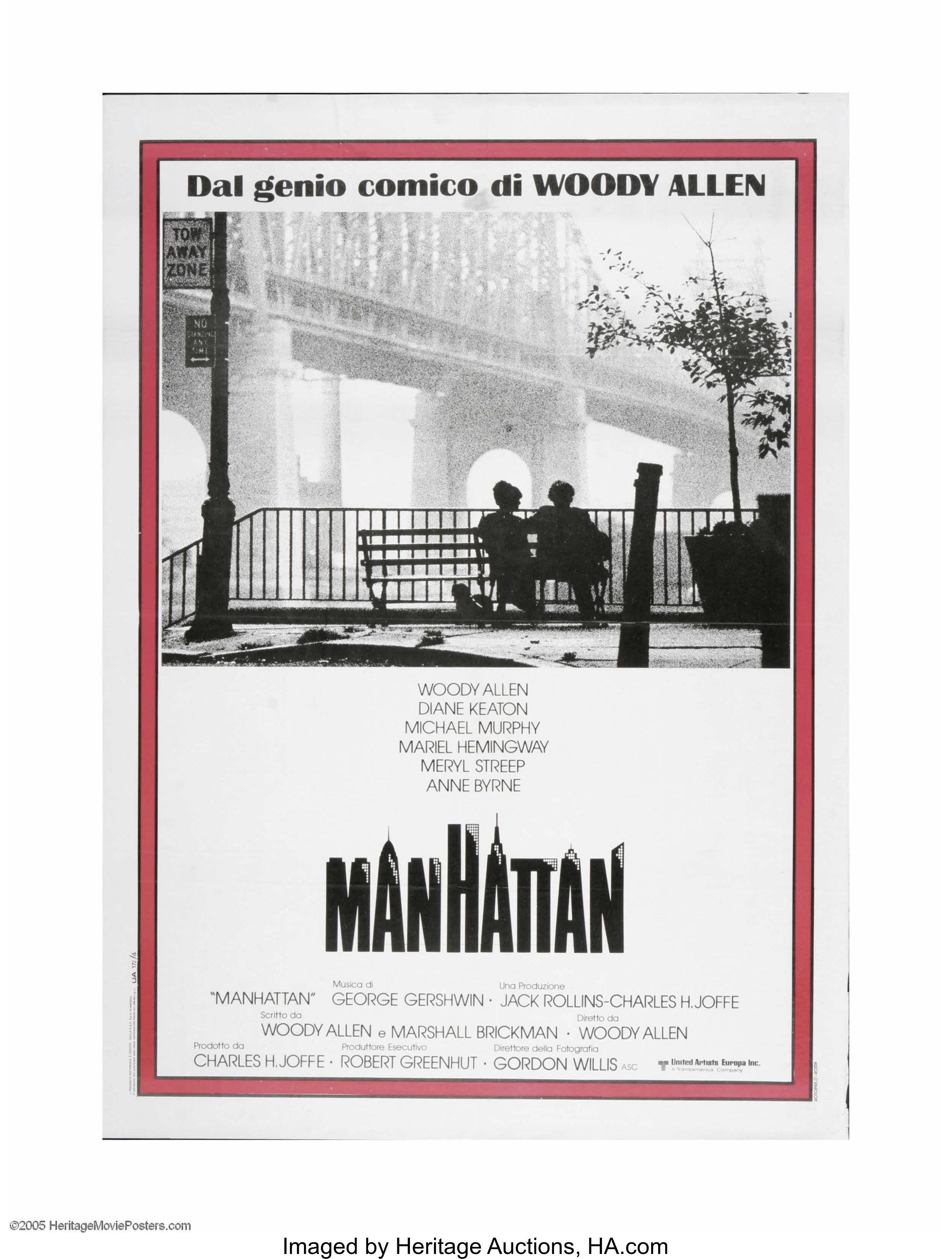 2459x3250 Manhattan (United Artists, 1979). Italian Poster (39 X 55). Lot