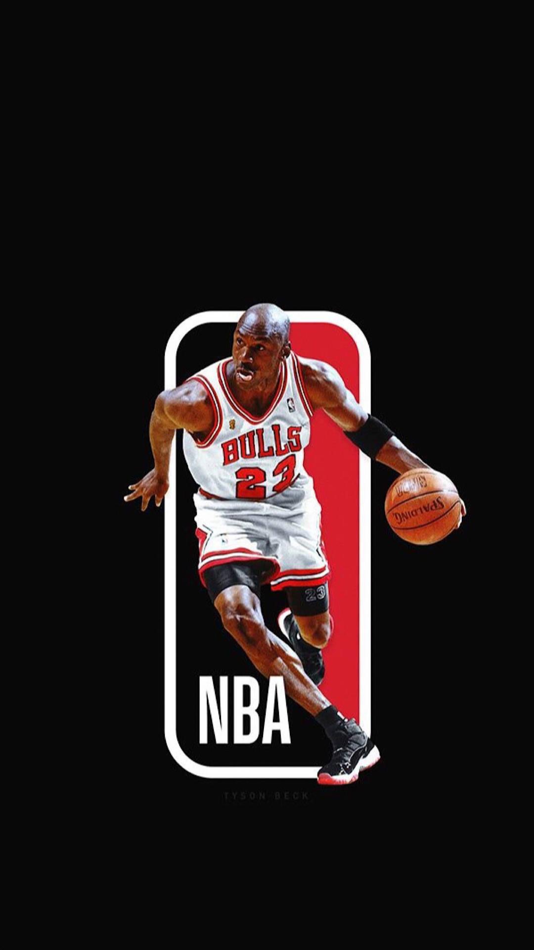 1080x1920 Download Nba iPhone Michael Jordan Nba Logo Wallpaper